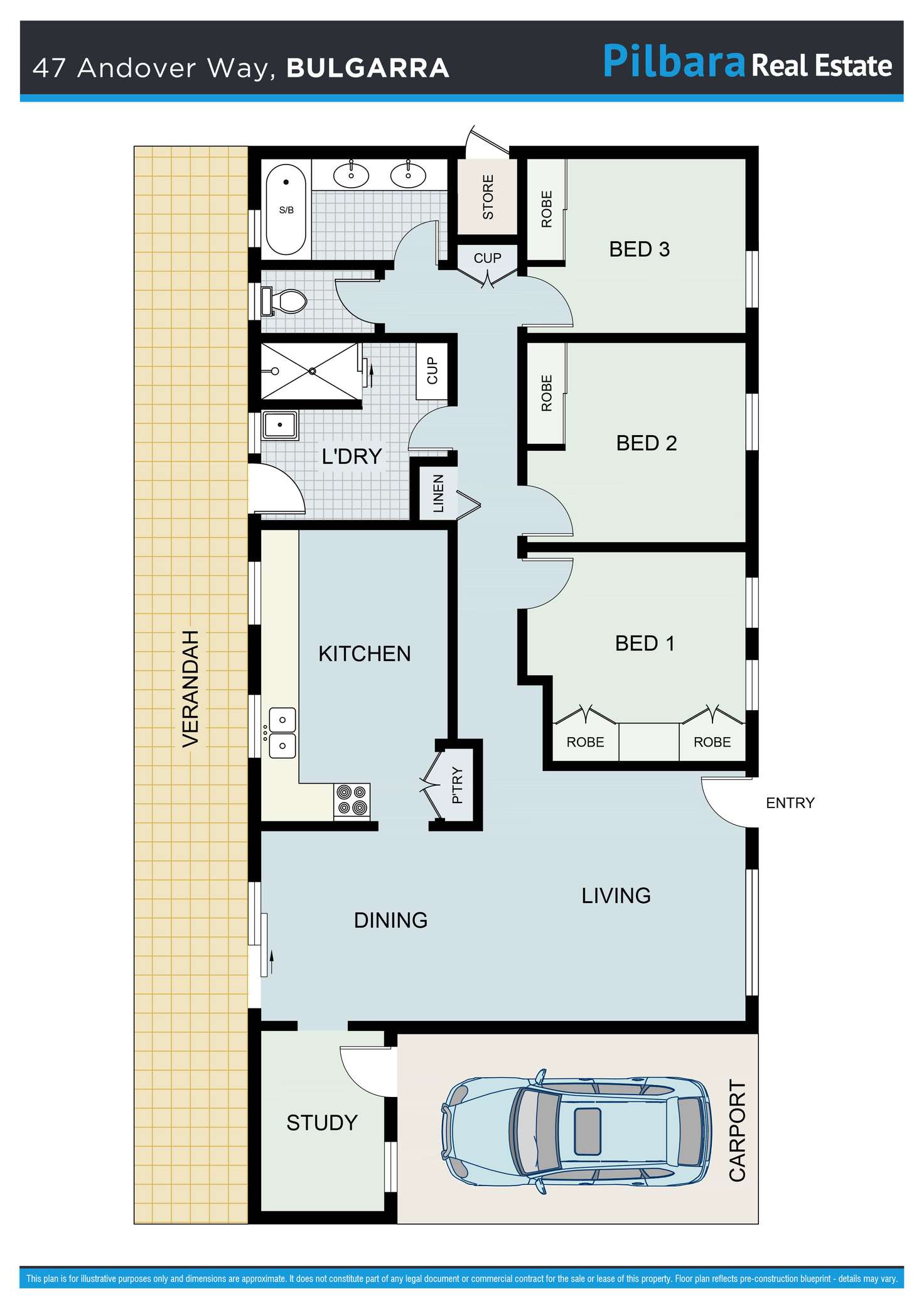 Floorplan of Homely house listing, 47 Andover Way, Bulgarra WA 6714