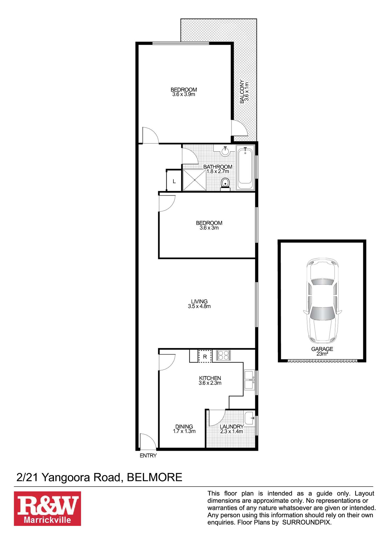 Floorplan of Homely unit listing, 2/21 Yangoora Road, Belmore NSW 2192