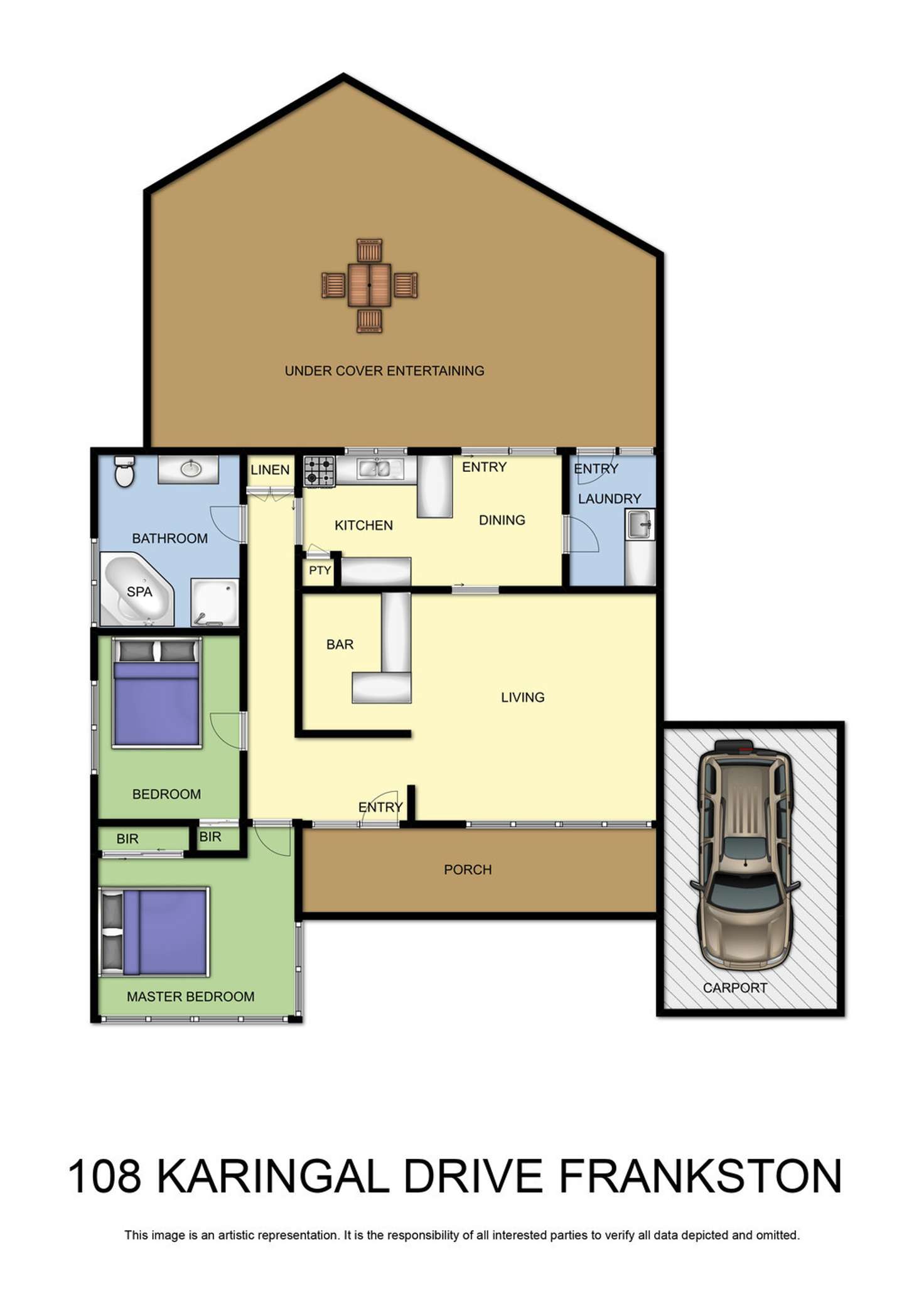 Floorplan of Homely house listing, 108 Karingal Drive, Frankston VIC 3199