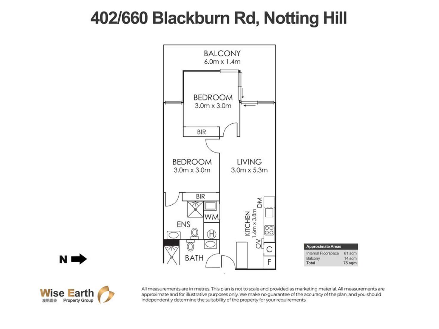 Floorplan of Homely apartment listing, 402/660 Blackburn Road, Notting Hill VIC 3168