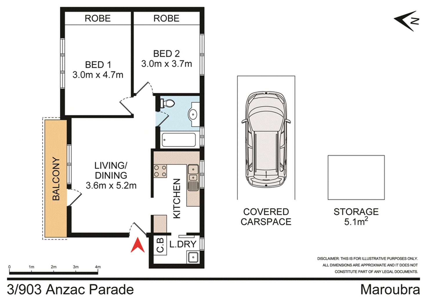 Floorplan of Homely unit listing, 3/903 Anzac Parade, Maroubra NSW 2035