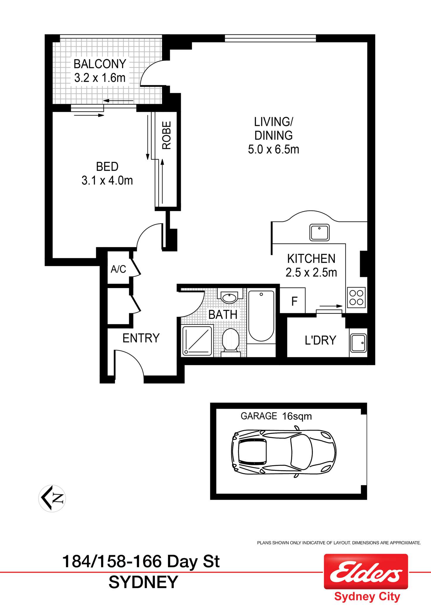 Floorplan of Homely apartment listing, 184/158-166 Day Street (289-295 Sussex Street), Sydney NSW 2000