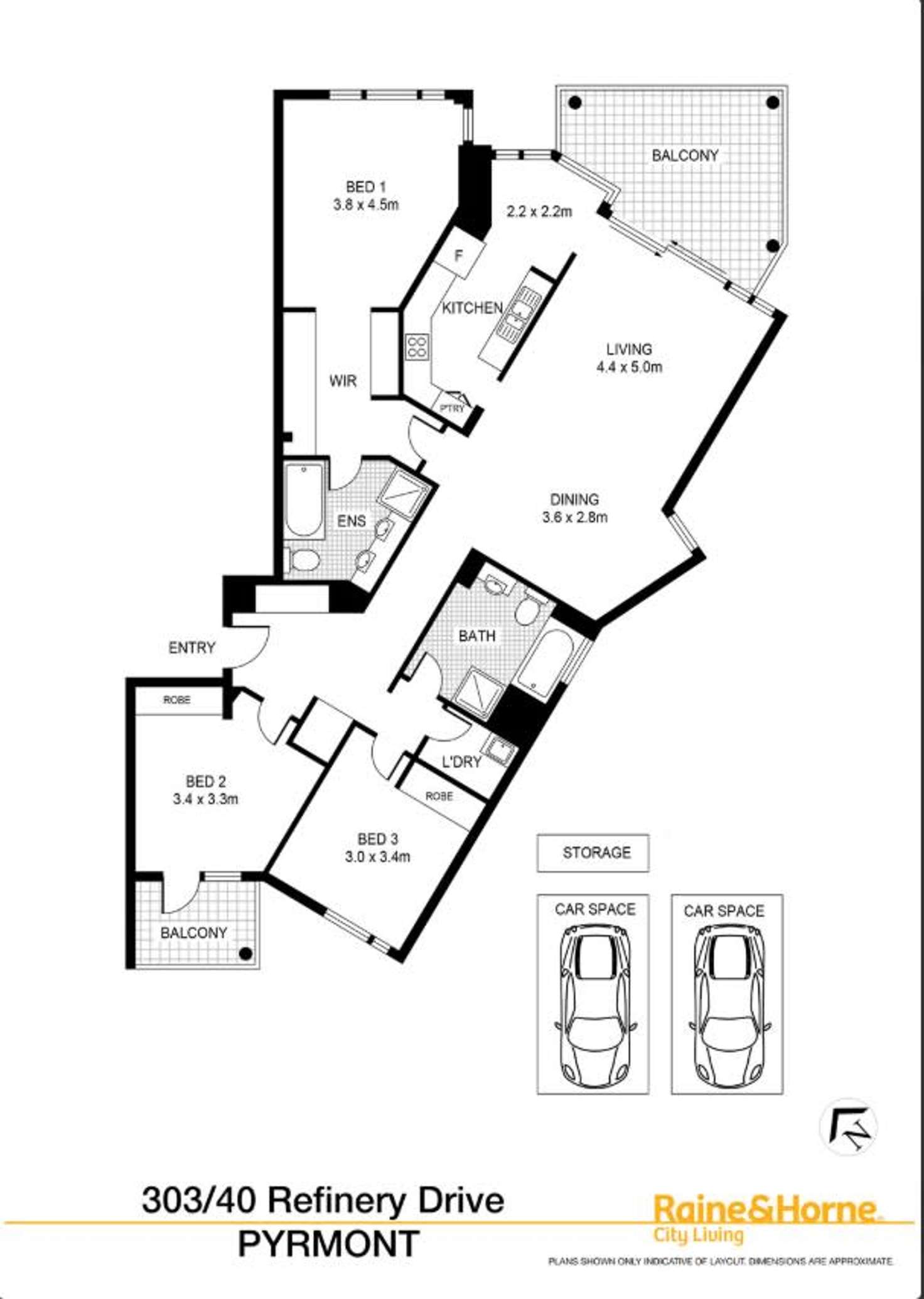 Floorplan of Homely apartment listing, 303/40 Refinery Drive, Pyrmont NSW 2009