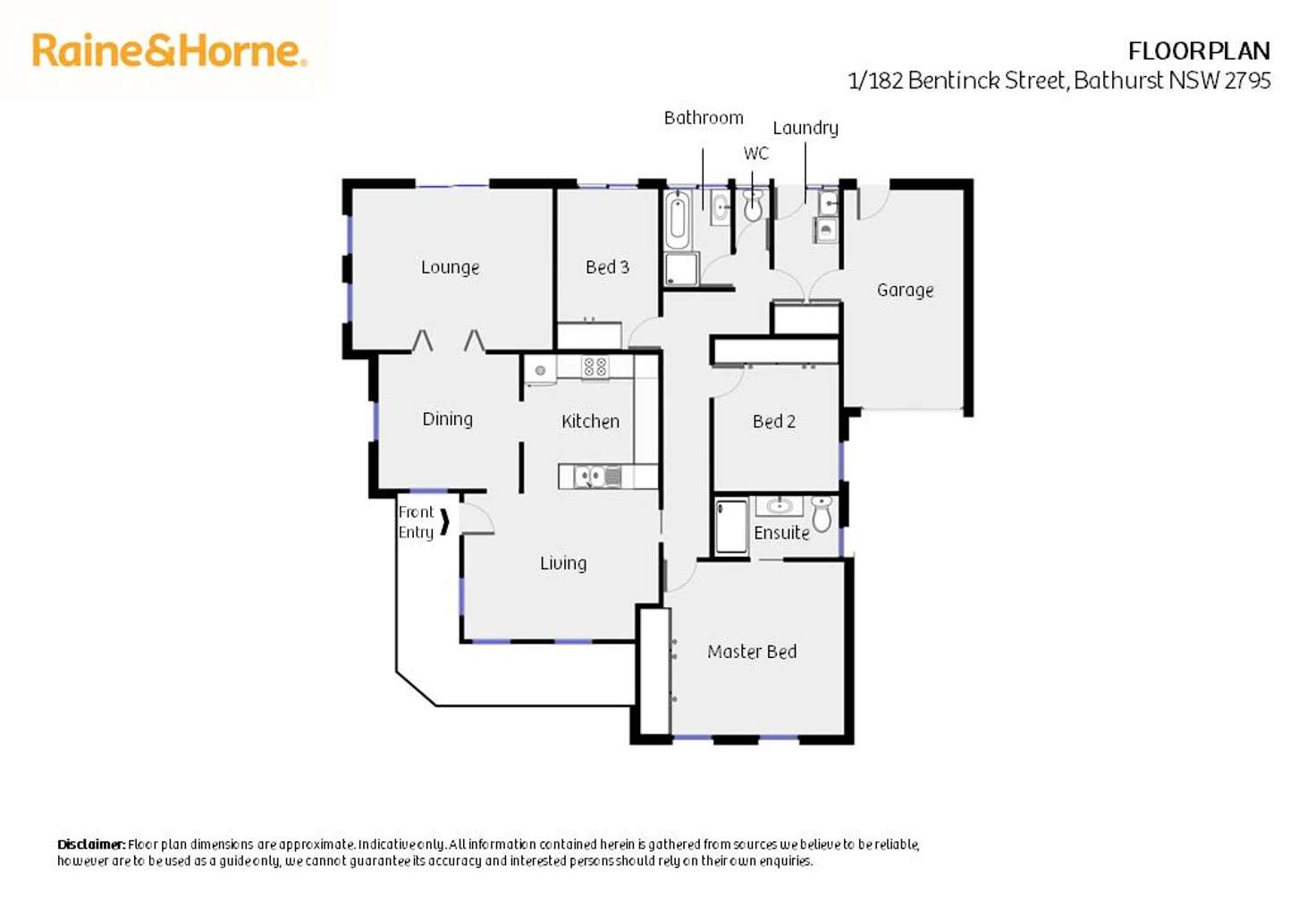 Floorplan of Homely unit listing, 1/182 Bentinck Street, Bathurst NSW 2795