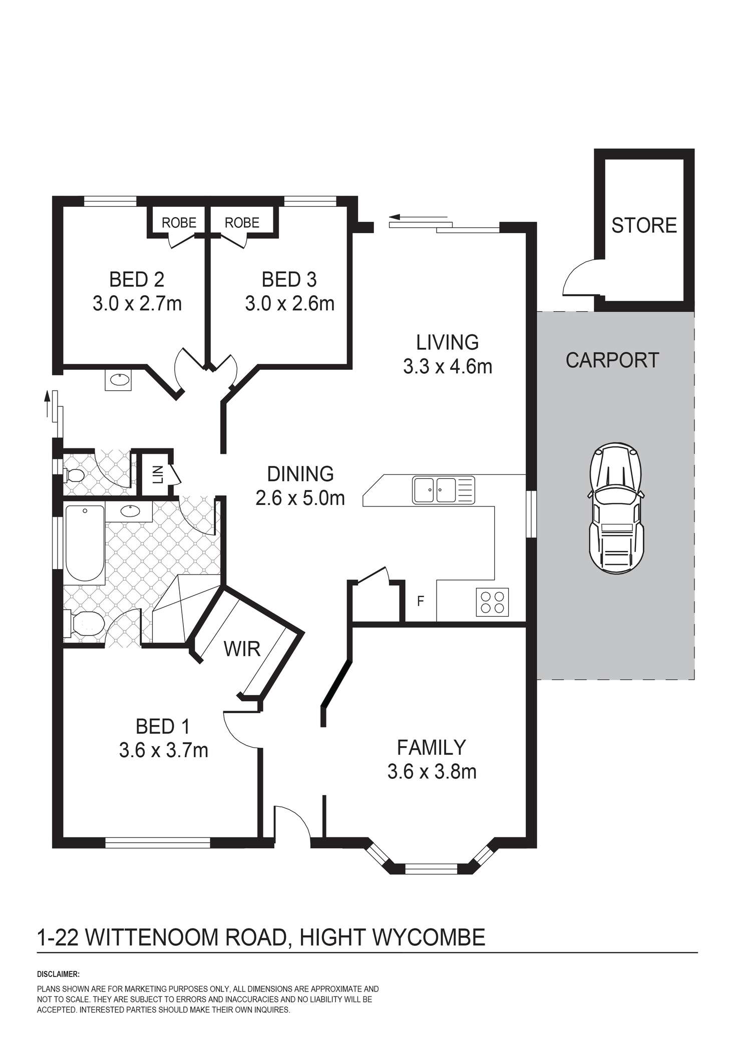 Floorplan of Homely house listing, 1/22 Wittenoom Road, High Wycombe WA 6057