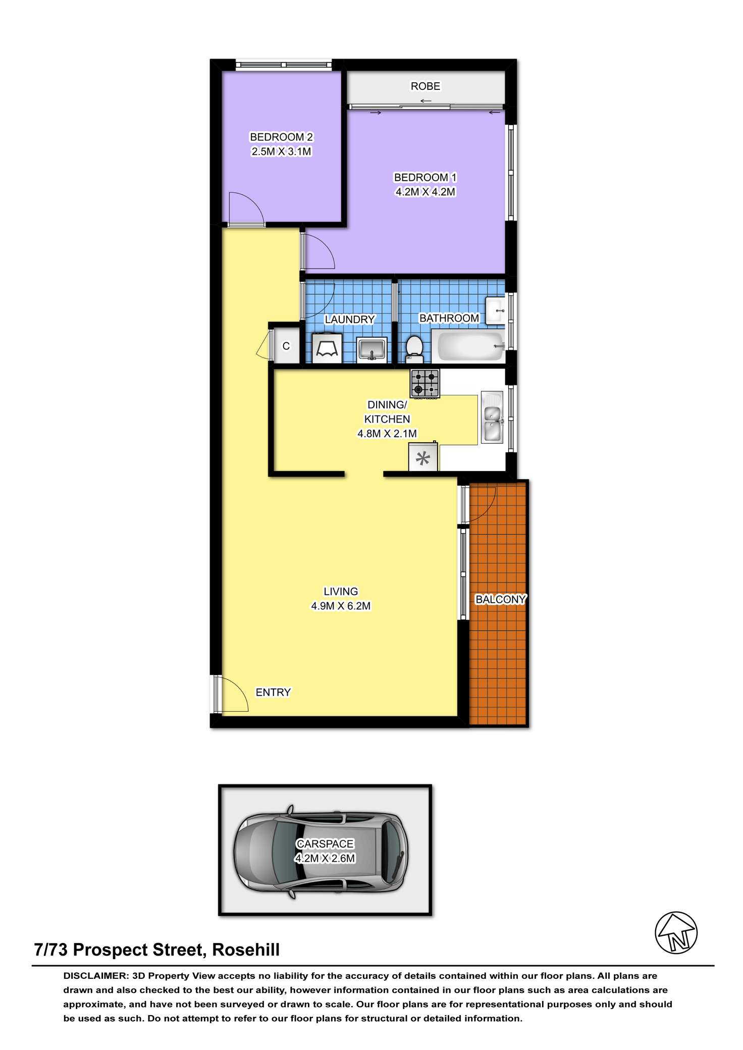 Floorplan of Homely unit listing, 7/73 Prospect Street, Rosehill NSW 2142