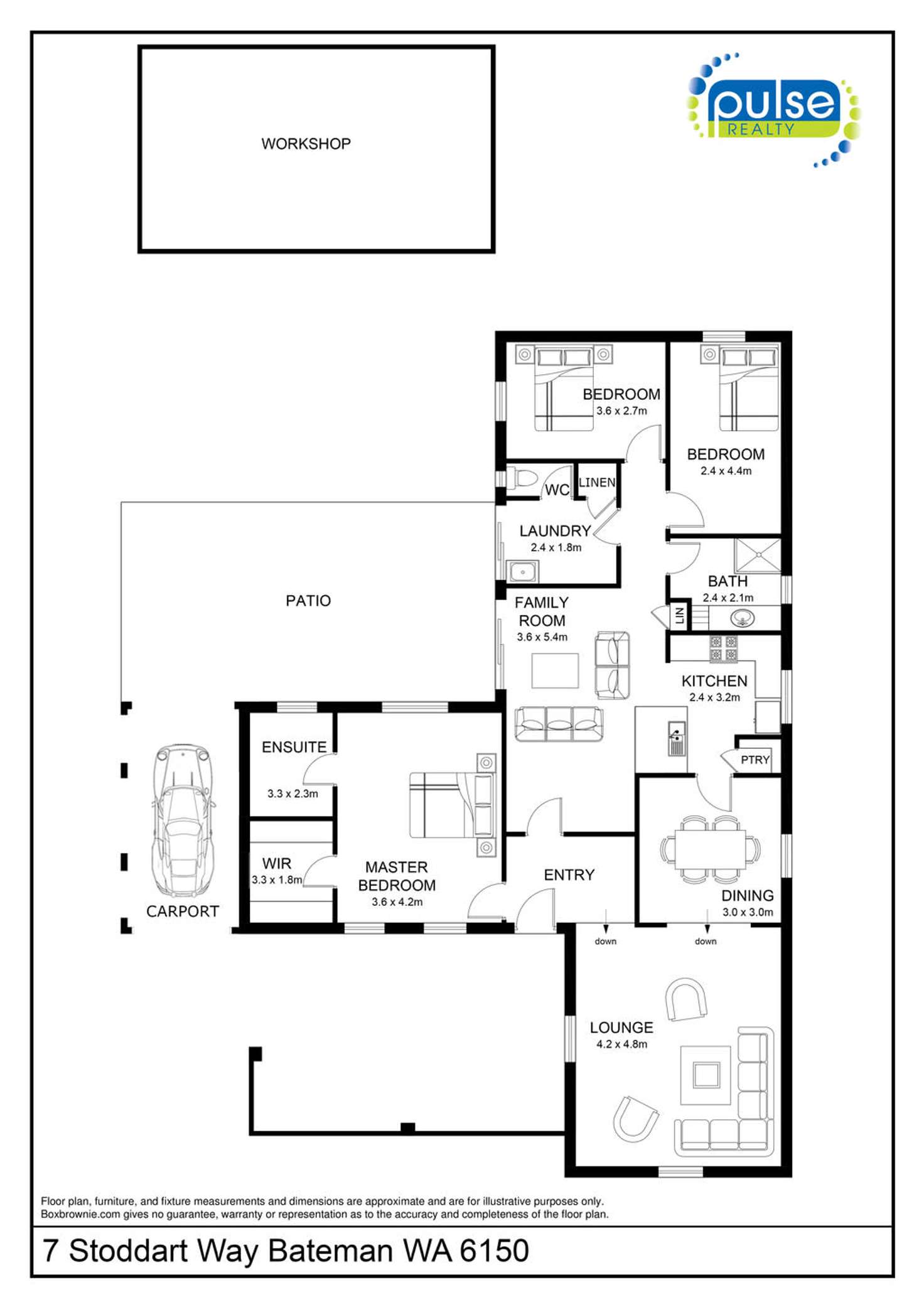 Floorplan of Homely house listing, 7 Stoddart Way, Bateman WA 6150