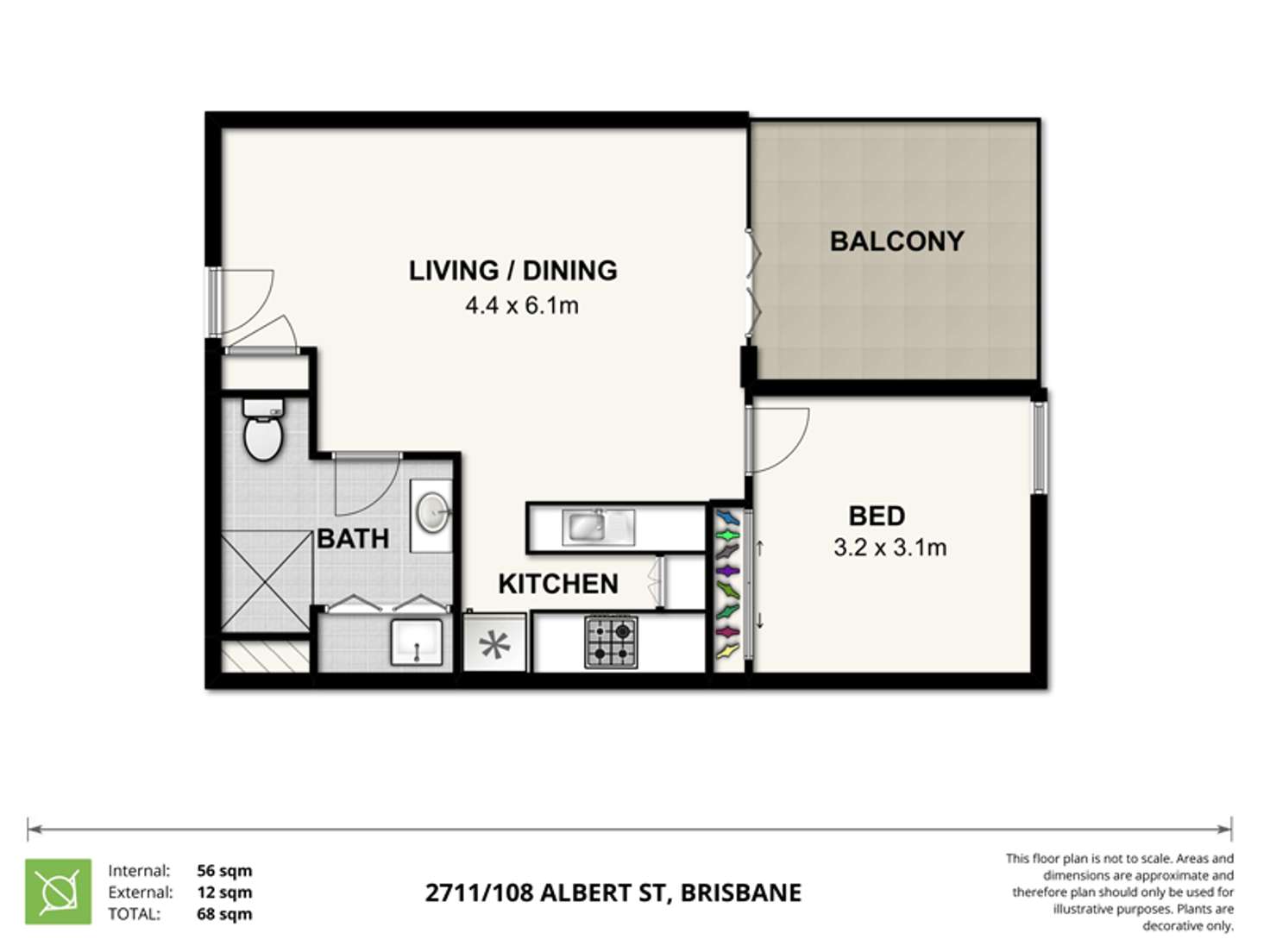 Floorplan of Homely apartment listing, 2711/108 Albert Street, Brisbane City QLD 4000