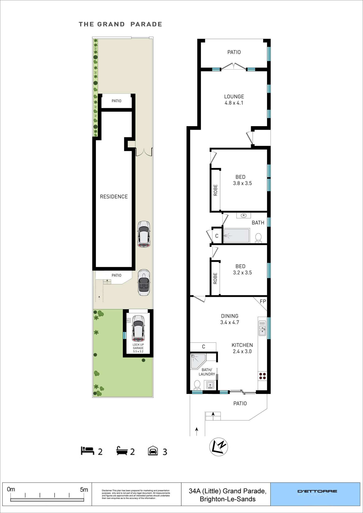 Floorplan of Homely semiDetached listing, 34A The Grand Parade, Brighton-le-sands NSW 2216