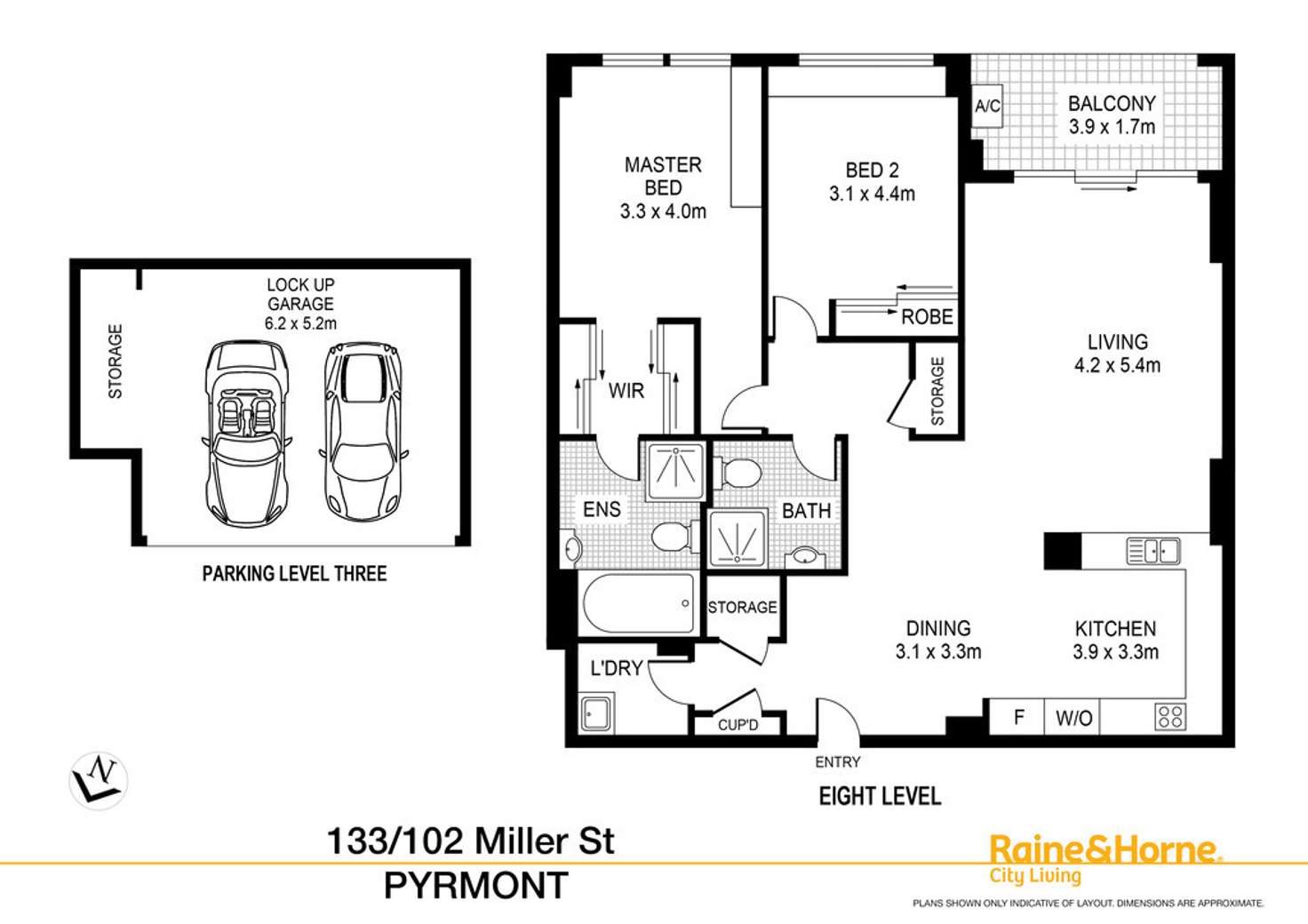 Floorplan of Homely apartment listing, 133/102 Miller Street, Pyrmont NSW 2009