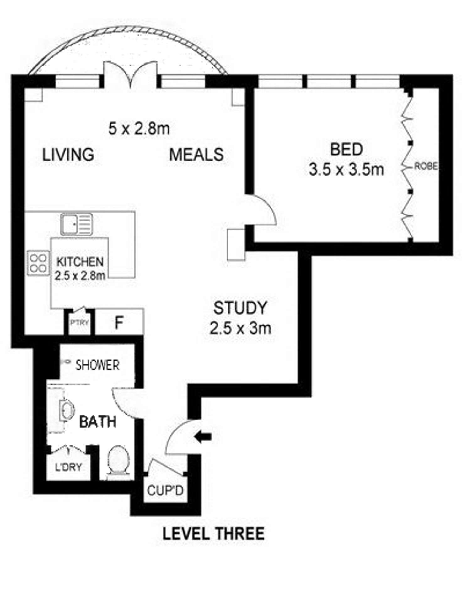 Floorplan of Homely apartment listing, 301/390 Little Collins Street, Melbourne VIC 3000