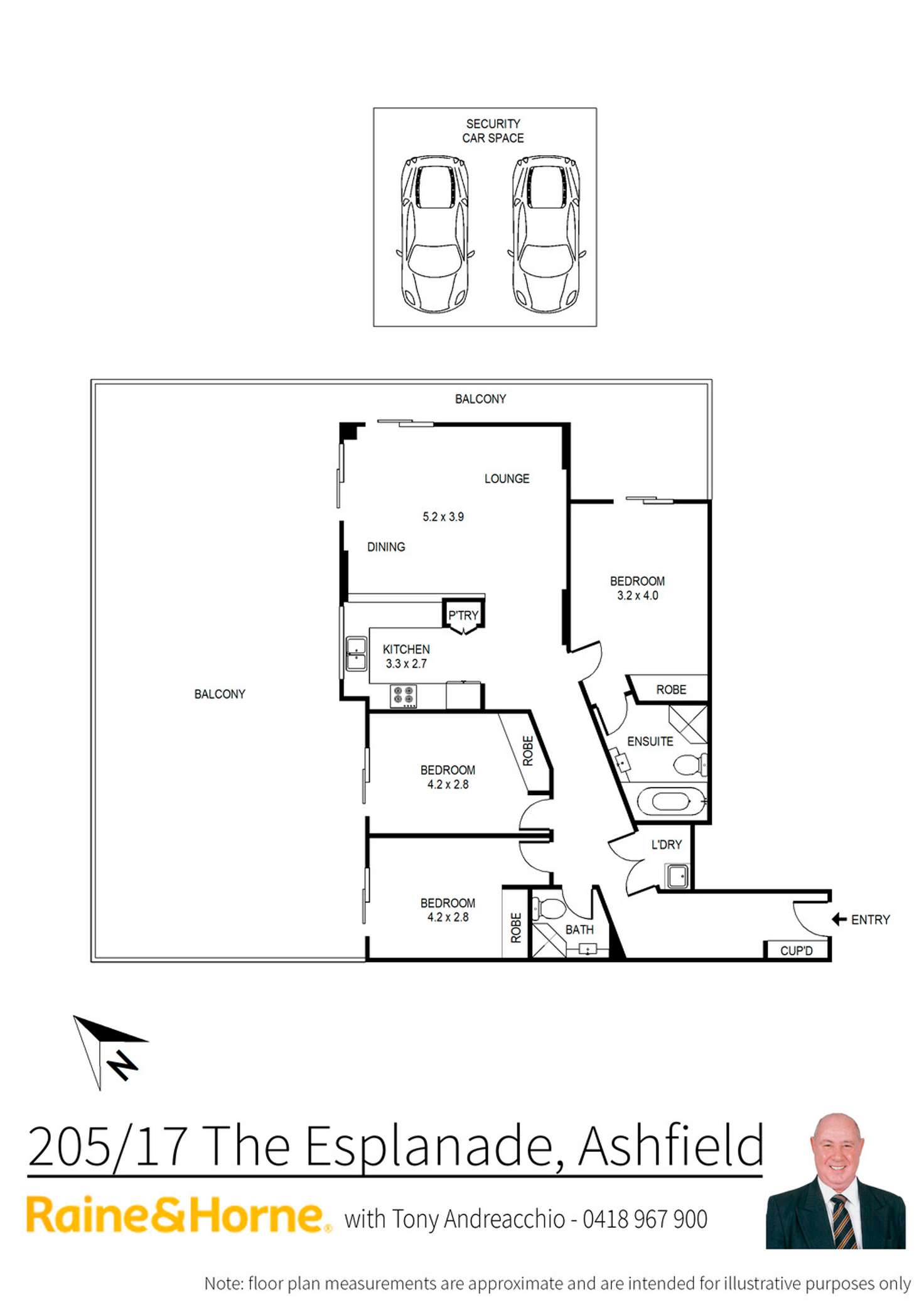 Floorplan of Homely apartment listing, 205/17 The Esplanade, Ashfield NSW 2131