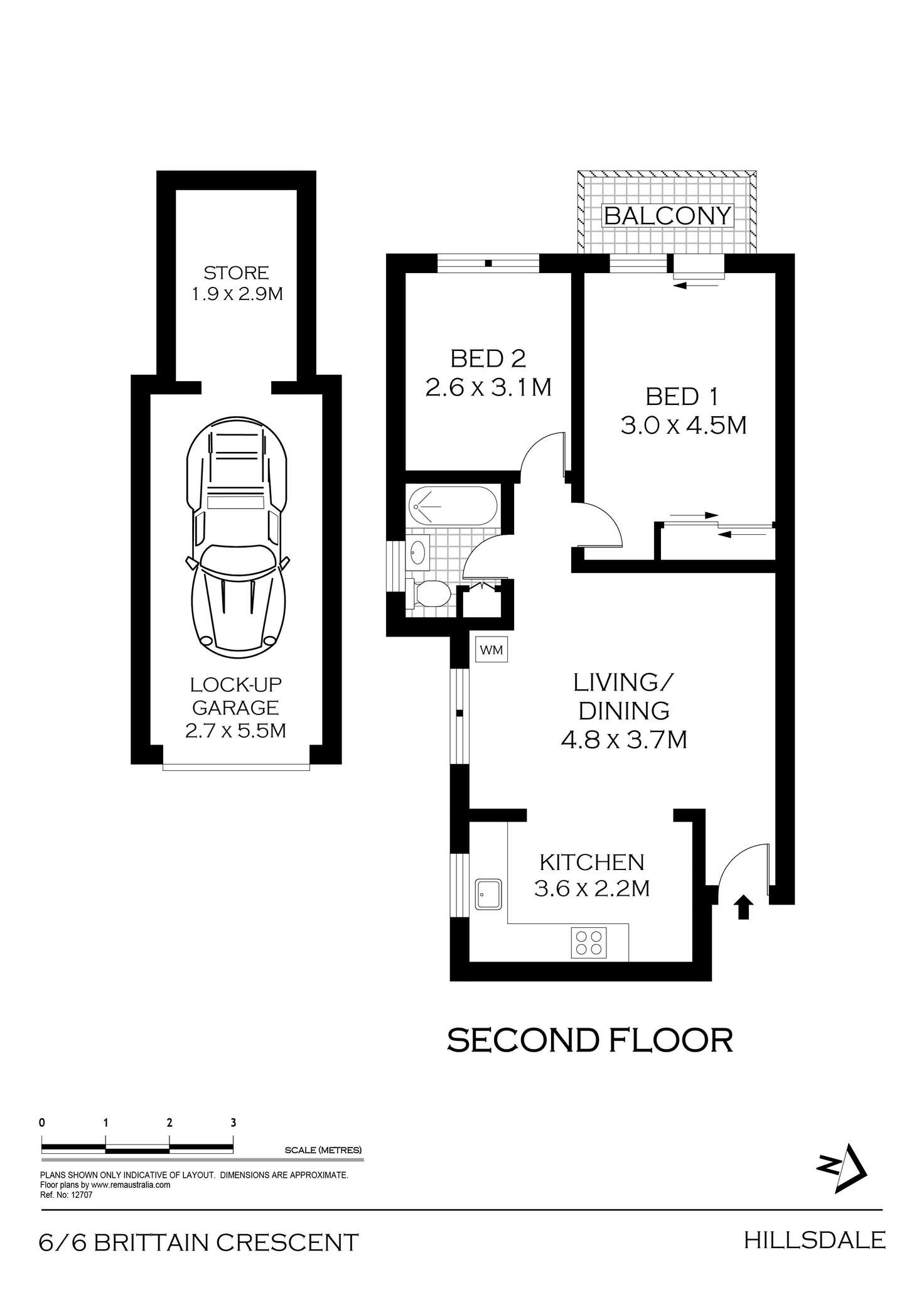 Floorplan of Homely apartment listing, 6/6 Brittain Crescent, Hillsdale NSW 2036