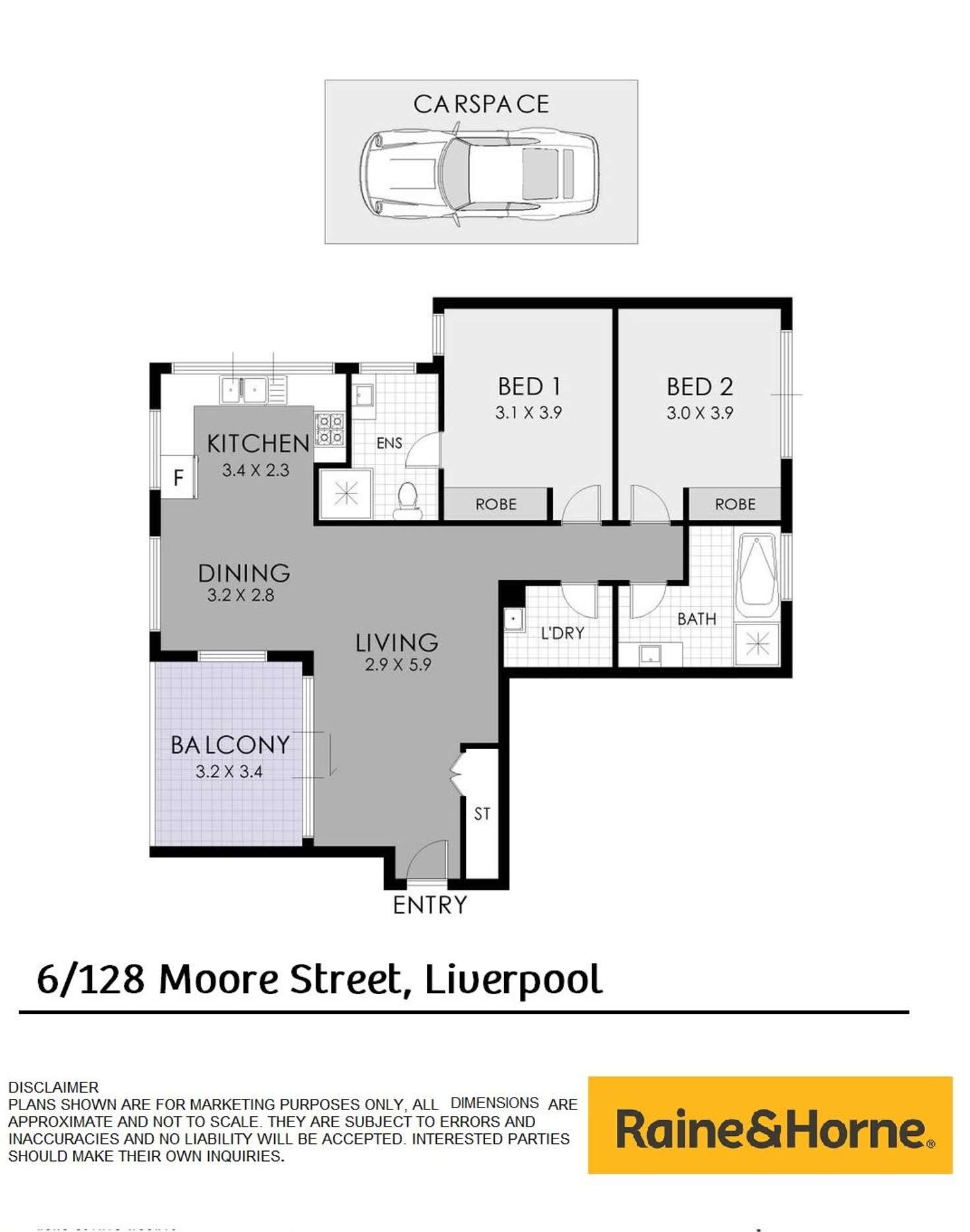 Floorplan of Homely unit listing, 6/128 Moore Street, Liverpool NSW 2170