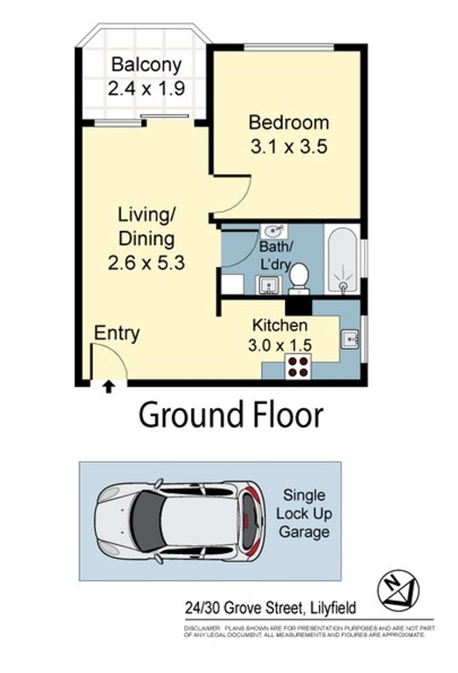 Floorplan of Homely apartment listing, 24/30 Grove Street, Lilyfield NSW 2040