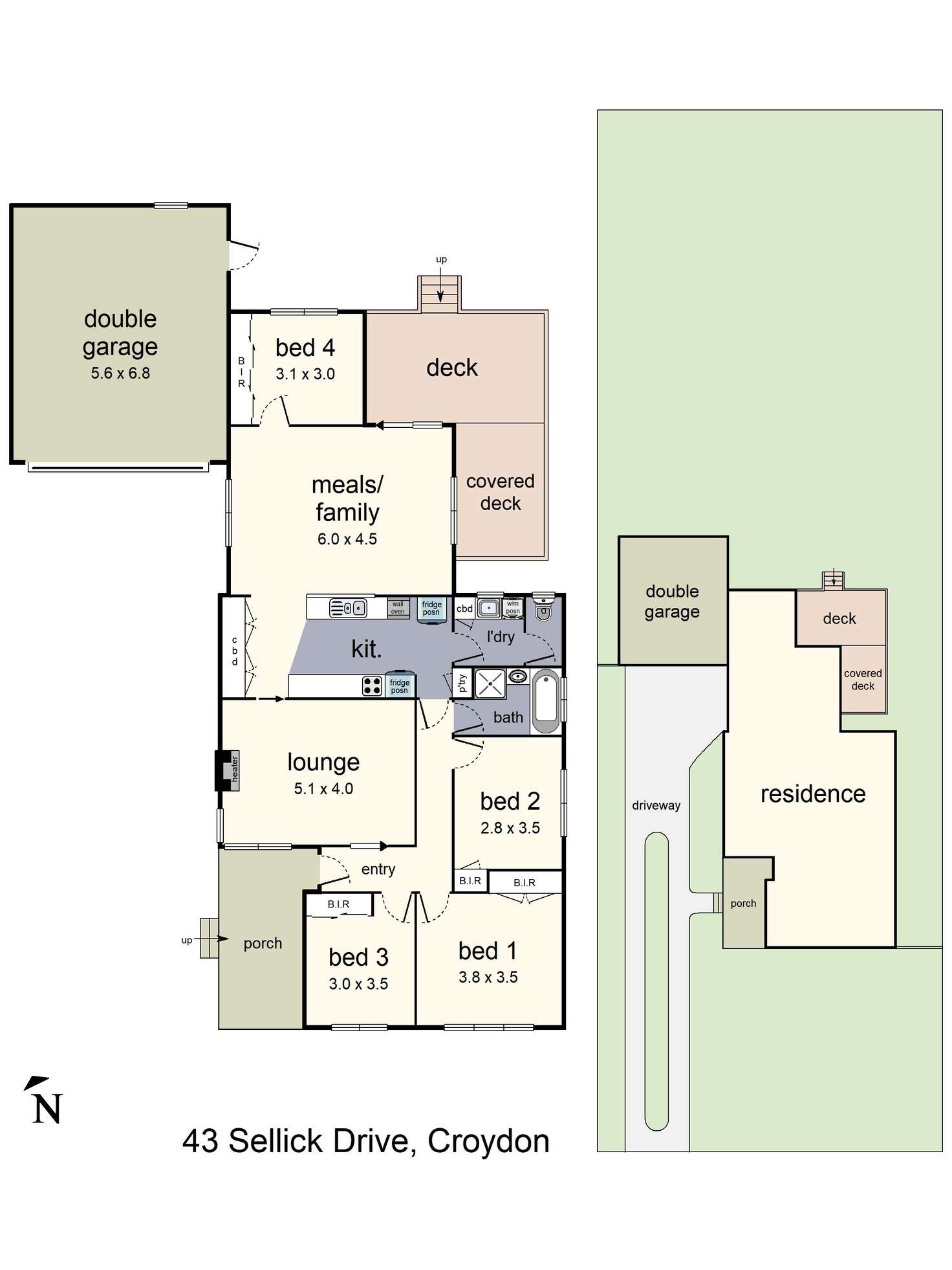 Floorplan of Homely house listing, 43 Sellick Drive, Croydon VIC 3136