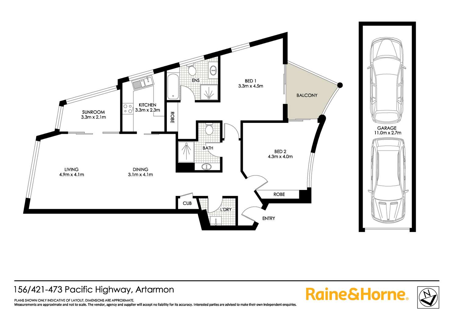 Floorplan of Homely apartment listing, 156/421-473 Pacific Highway, Artarmon NSW 2064