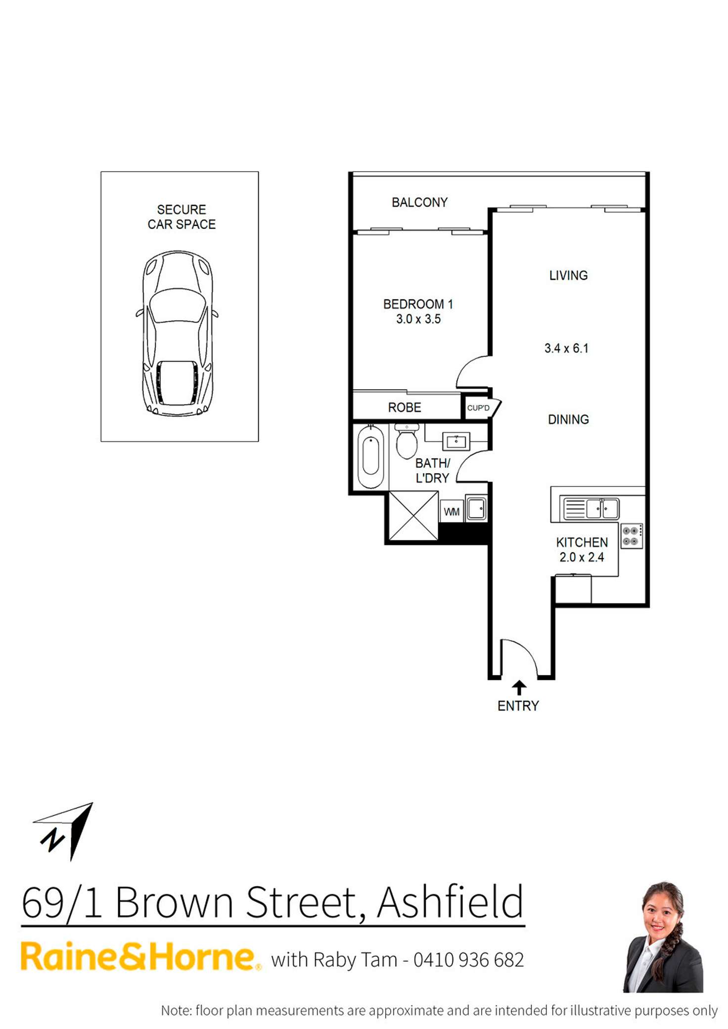 Floorplan of Homely apartment listing, 69/1 Brown Street, Ashfield NSW 2131