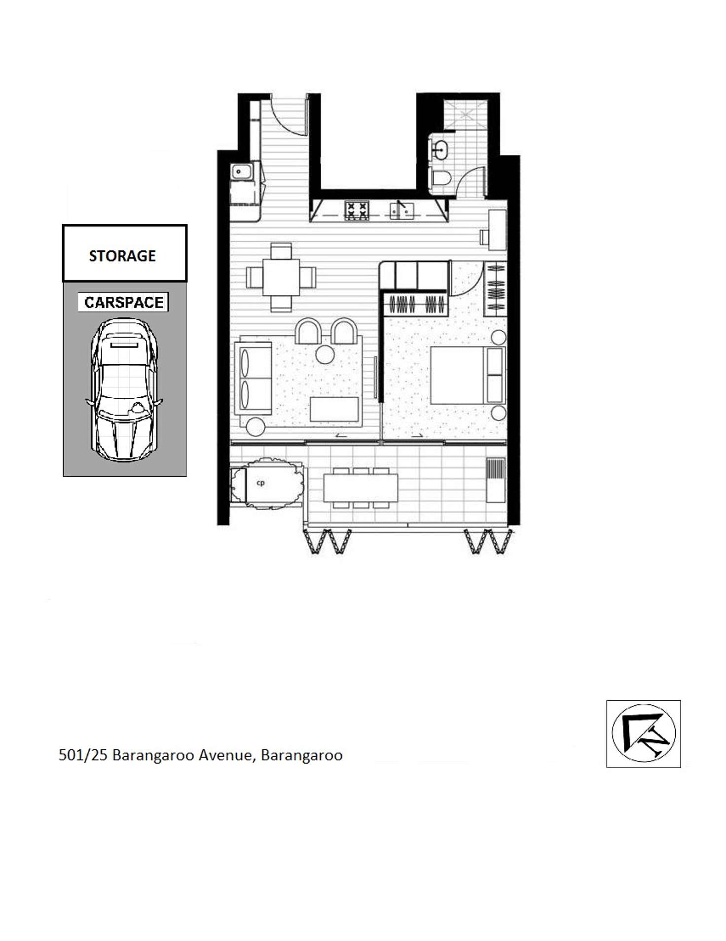 Floorplan of Homely apartment listing, 505 /25 Barangaroo Avenue, Barangaroo NSW 2000