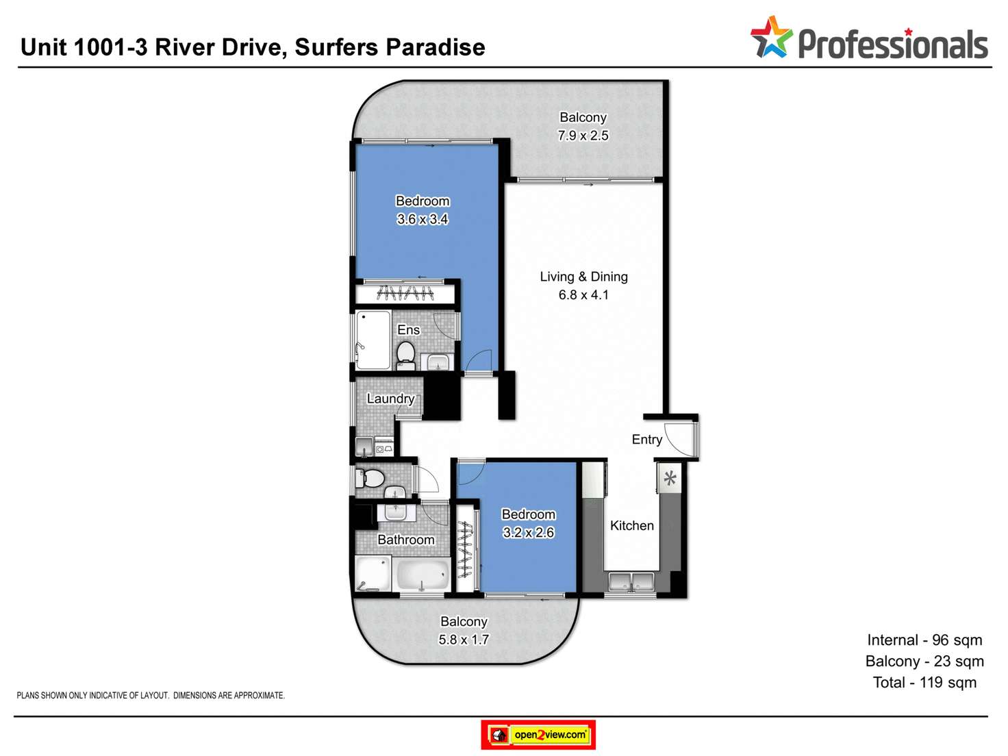 Floorplan of Homely unit listing, 1001/3 River Drive, Surfers Paradise QLD 4217