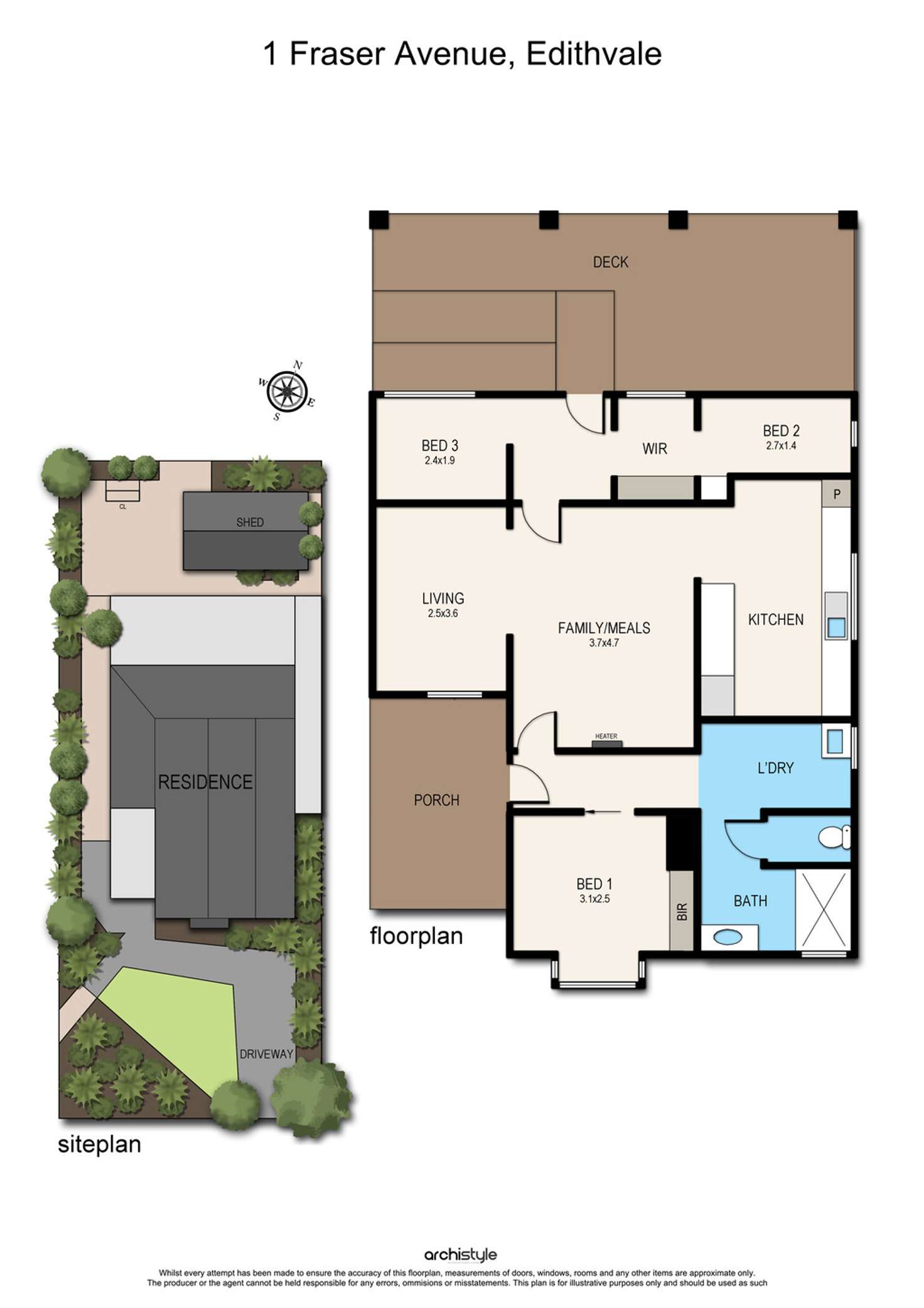 Floorplan of Homely house listing, 1 Fraser Avenue, Edithvale VIC 3196