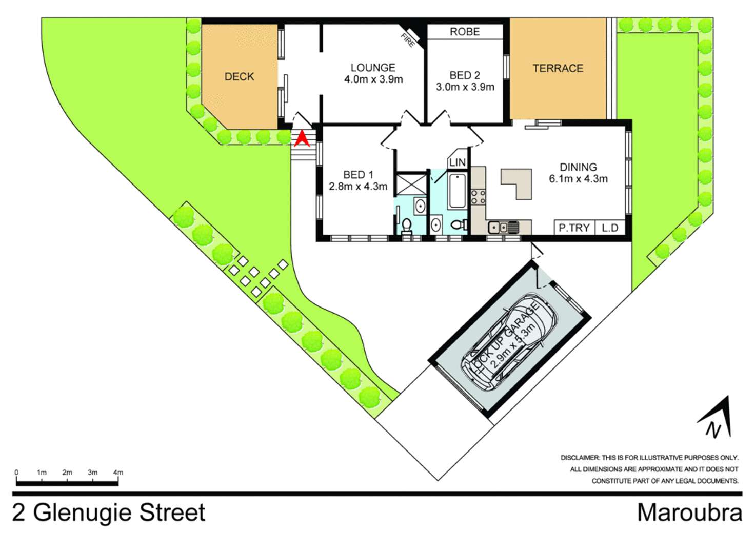 Floorplan of Homely semiDetached listing, 2 Glenugie Street, Maroubra NSW 2035