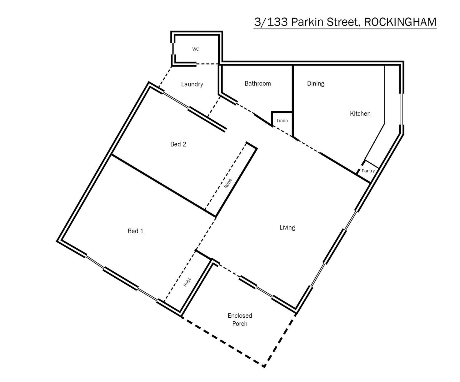 Floorplan of Homely unit listing, 3/133 Parkin Street, Rockingham WA 6168