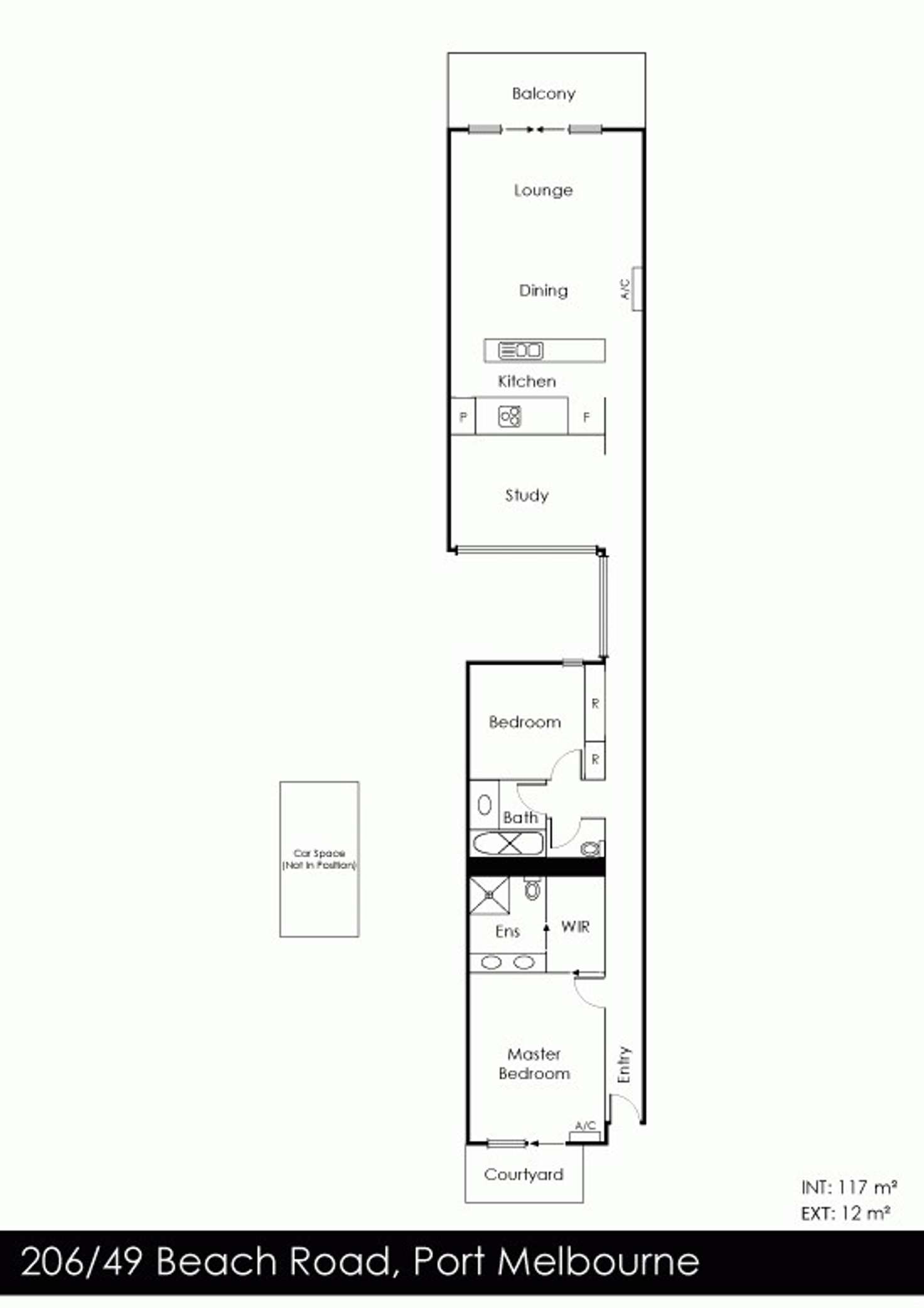 Floorplan of Homely apartment listing, 206/49 Beach Street, Port Melbourne VIC 3207