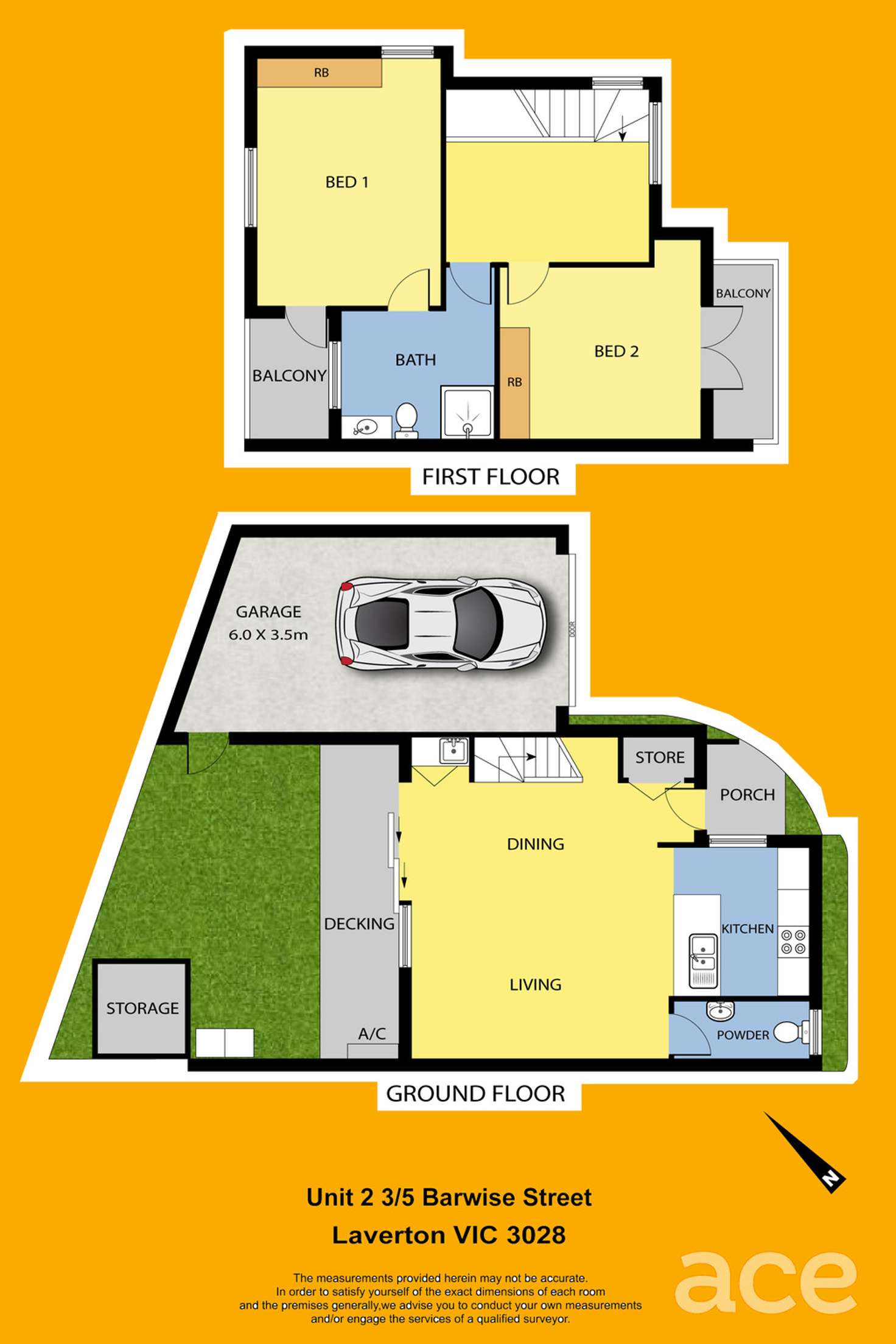 Floorplan of Homely townhouse listing, 2/3-5 Barwise Street, Laverton VIC 3028