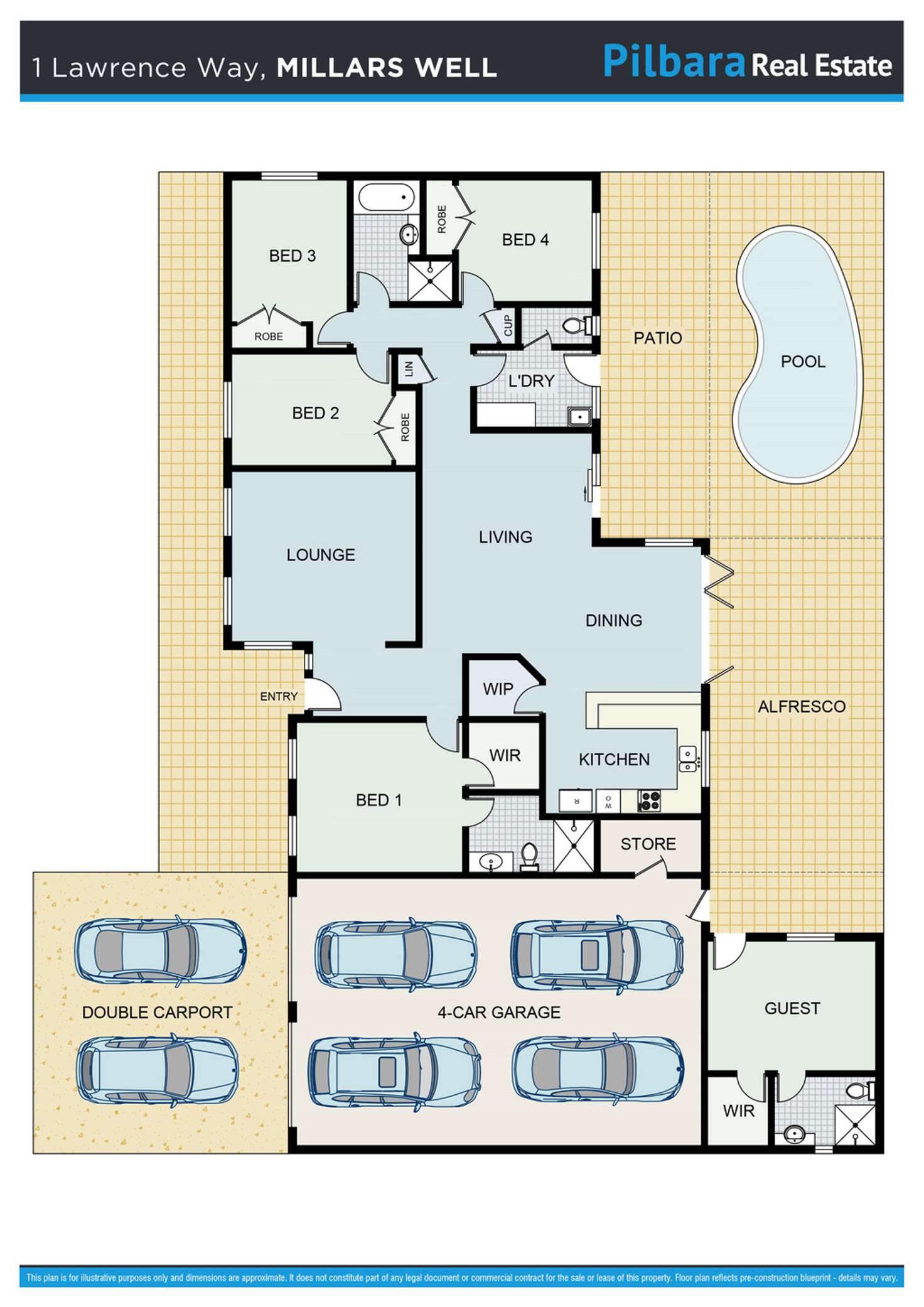 Floorplan of Homely house listing, 1 Lawrence Way, Millars Well WA 6714