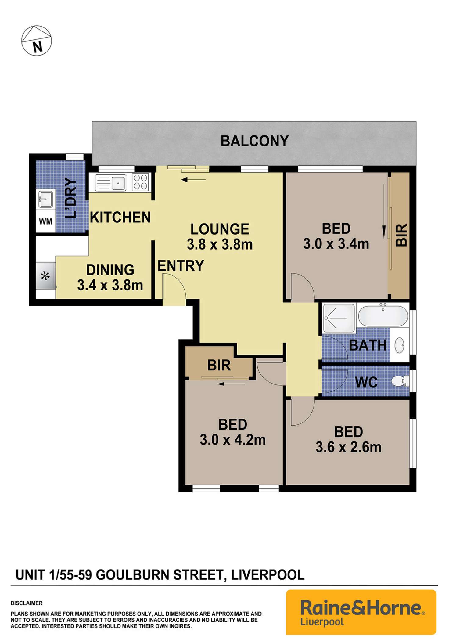 Floorplan of Homely apartment listing, 1/55-59 Goulburn Street, Liverpool NSW 2170