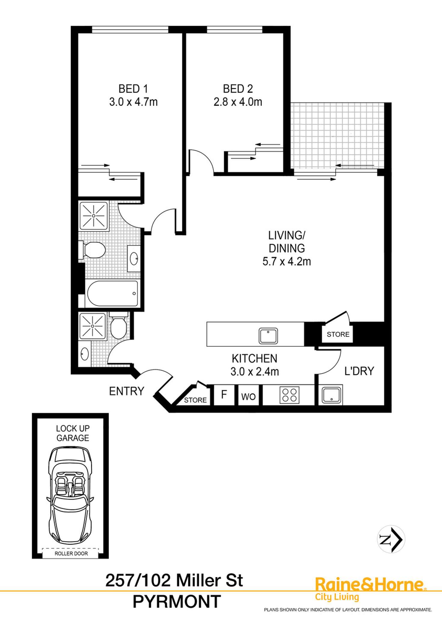 Floorplan of Homely apartment listing, 257/102 Miller Street, Pyrmont NSW 2009
