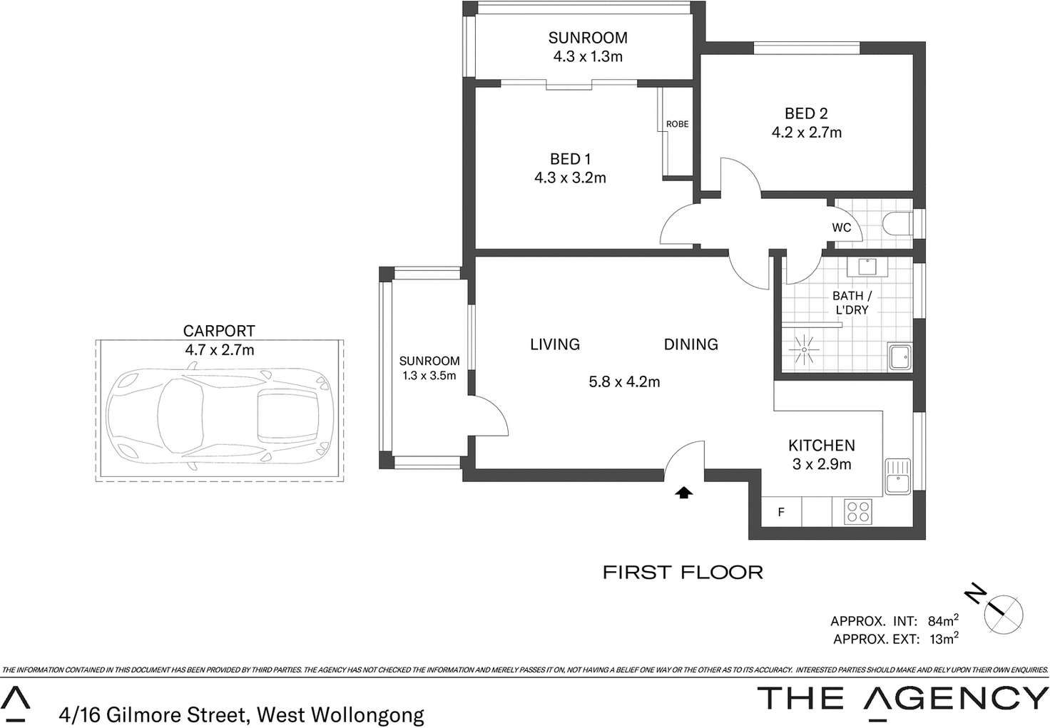 Floorplan of Homely apartment listing, 4/16 Gilmore Street, West Wollongong NSW 2500