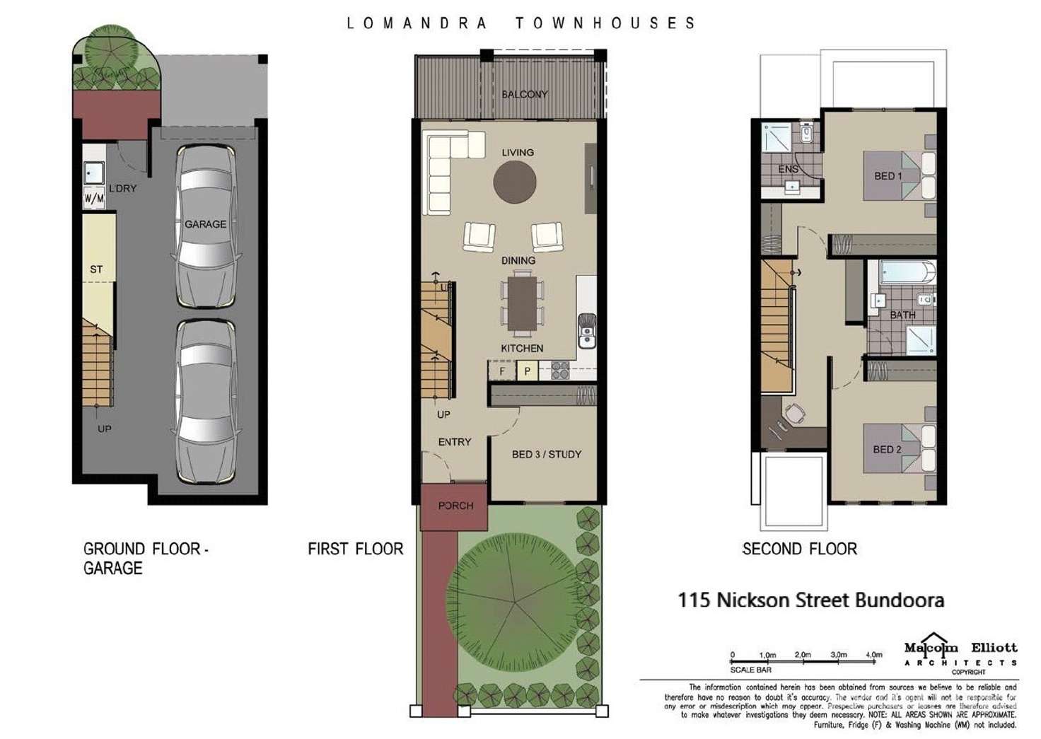 Floorplan of Homely townhouse listing, 115 Nickson Street, Bundoora VIC 3083