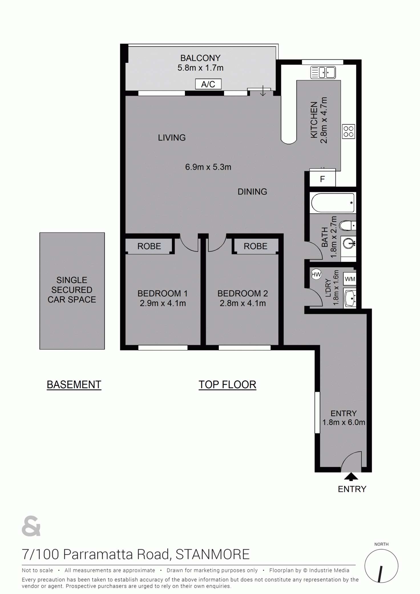 Floorplan of Homely apartment listing, 7/100-104 Parramatta Road, Stanmore NSW 2048