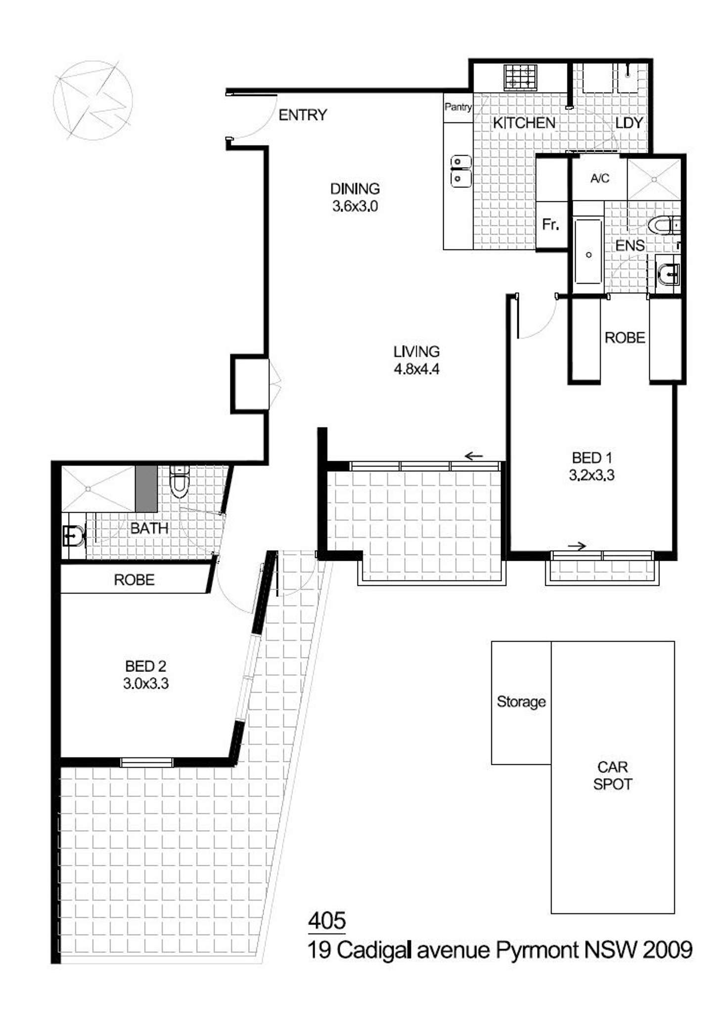 Floorplan of Homely apartment listing, 405/19 Cadigal Avenue, Pyrmont NSW 2009