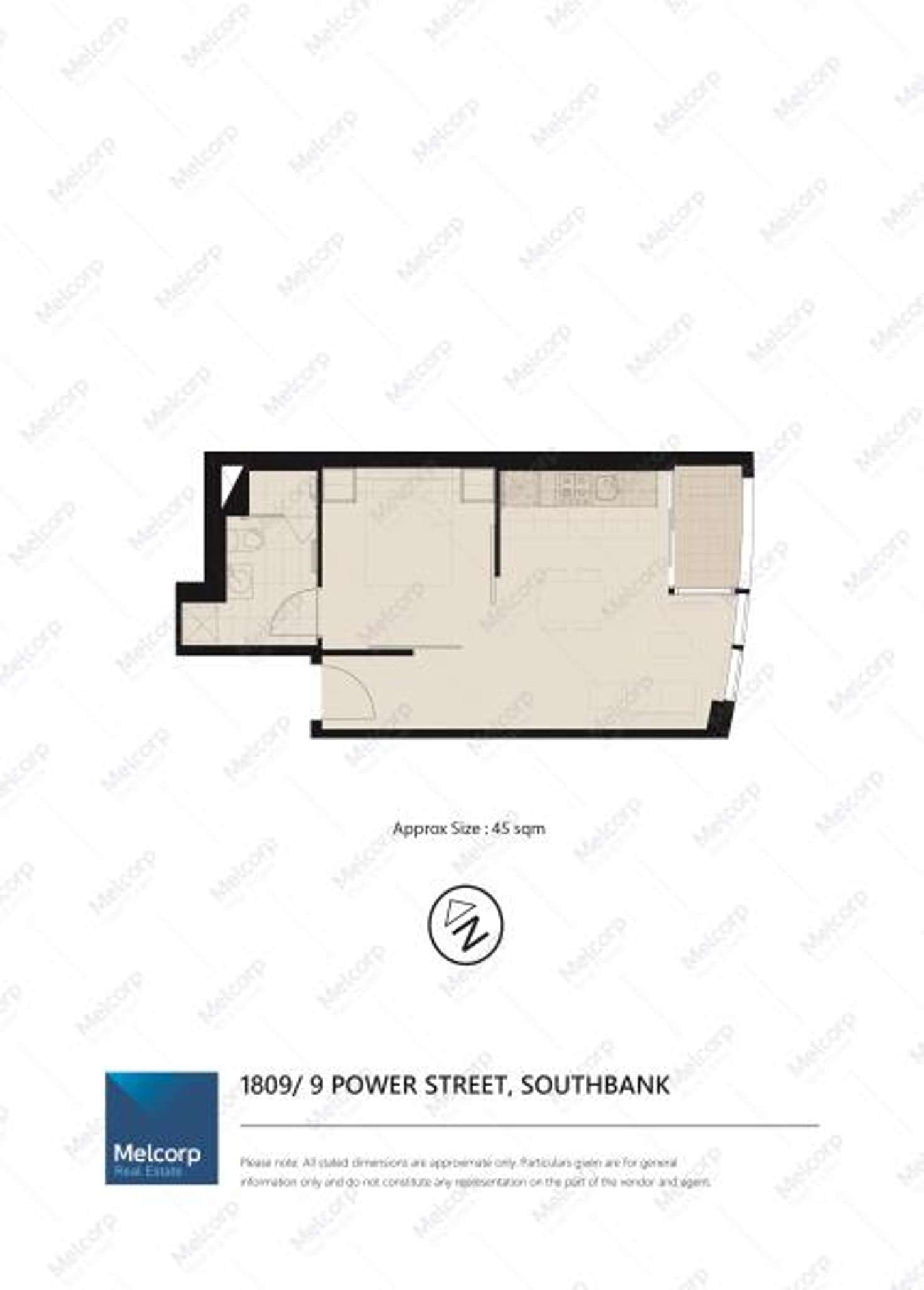 Floorplan of Homely apartment listing, 1809/9 Power Street, Southbank VIC 3006
