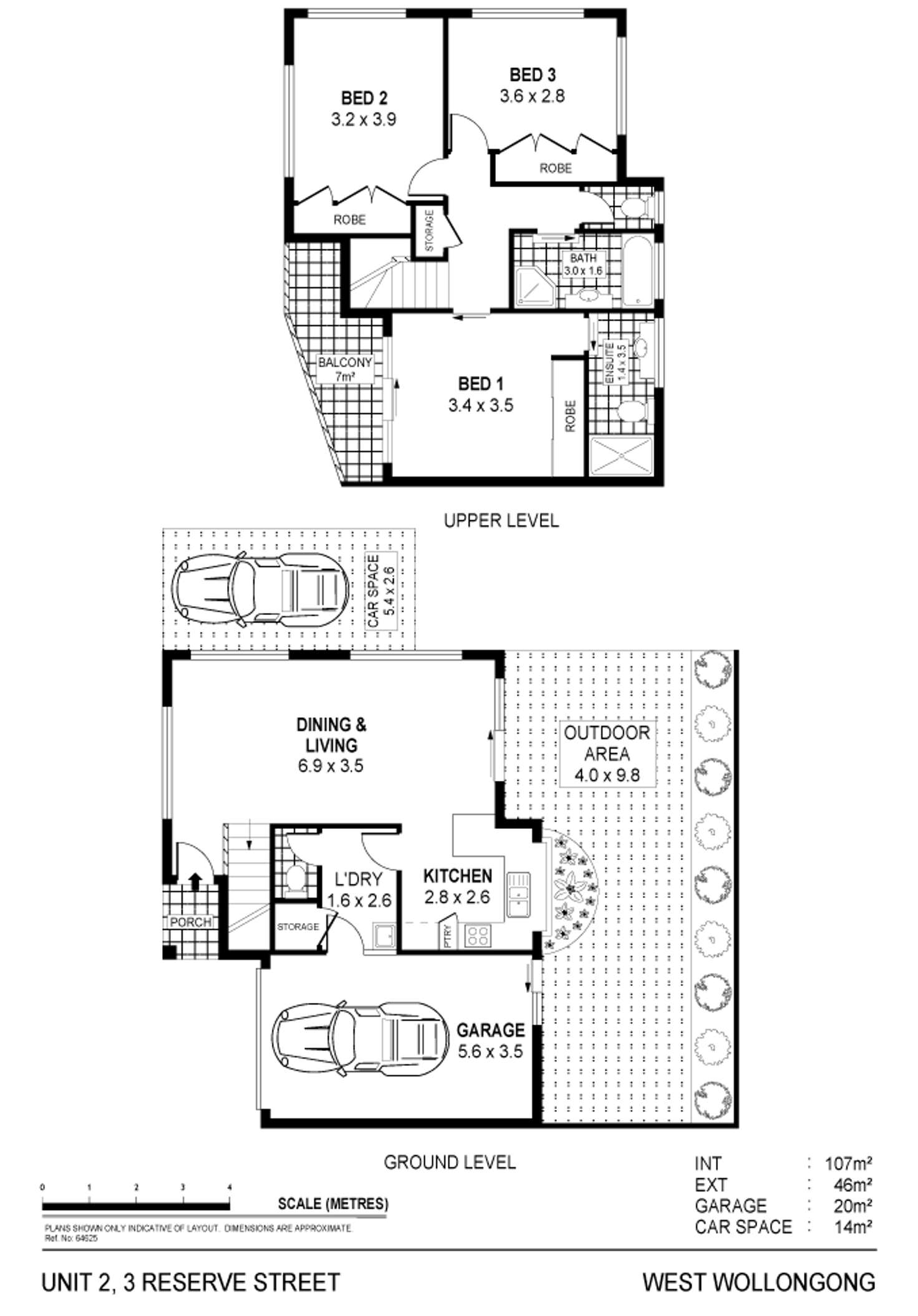 Floorplan of Homely townhouse listing, 2/3 Reserve Street, West Wollongong NSW 2500