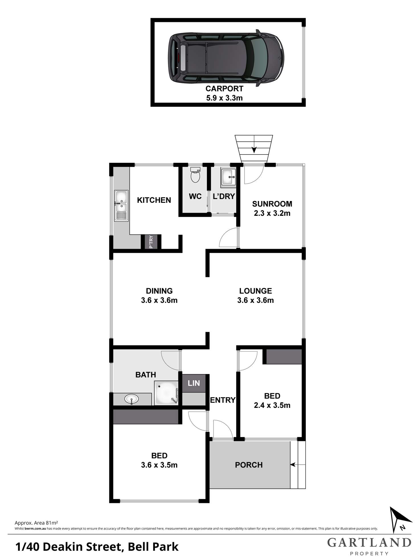 Floorplan of Homely house listing, 1/40 Deakin Street, Bell Park VIC 3215