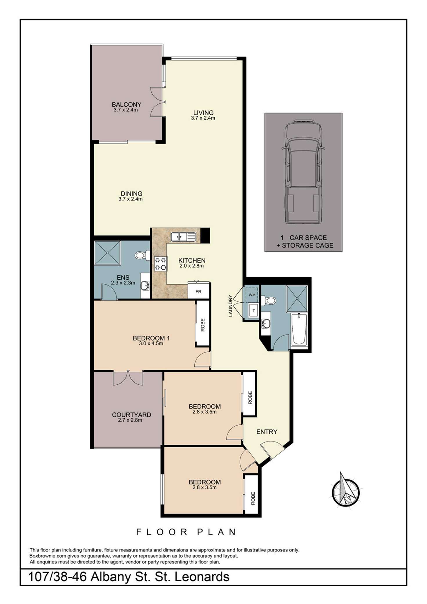 Floorplan of Homely apartment listing, 107/38-46 Albany Street, St Leonards NSW 2065