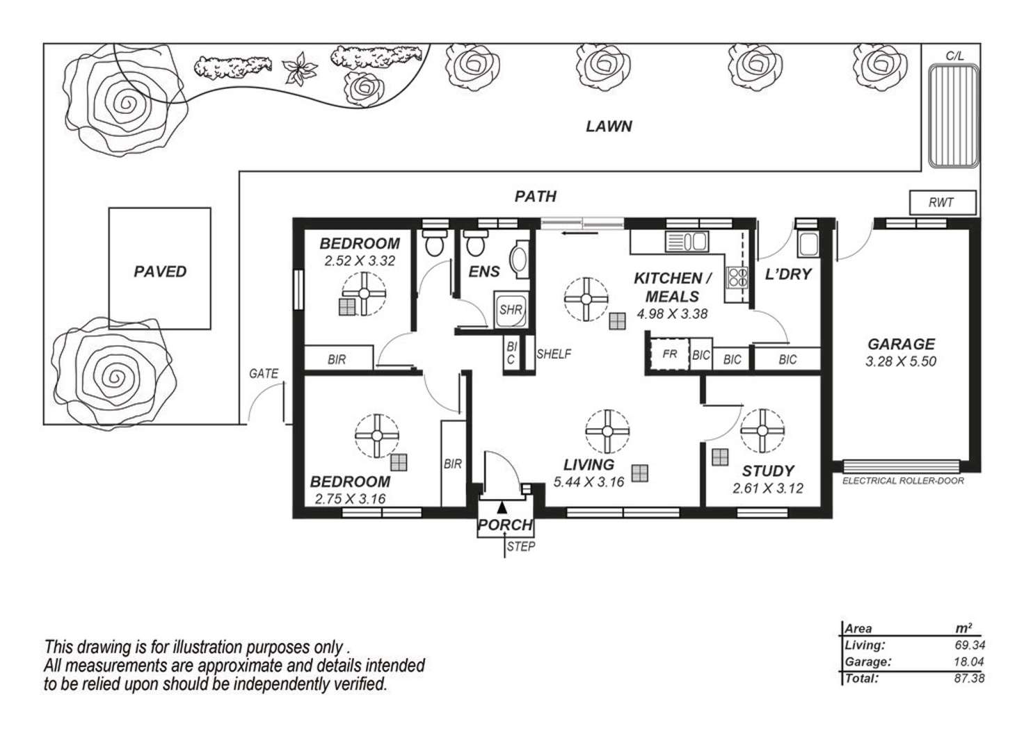 Floorplan of Homely semiDetached listing, 72 Francis Street, Clarence Park SA 5034