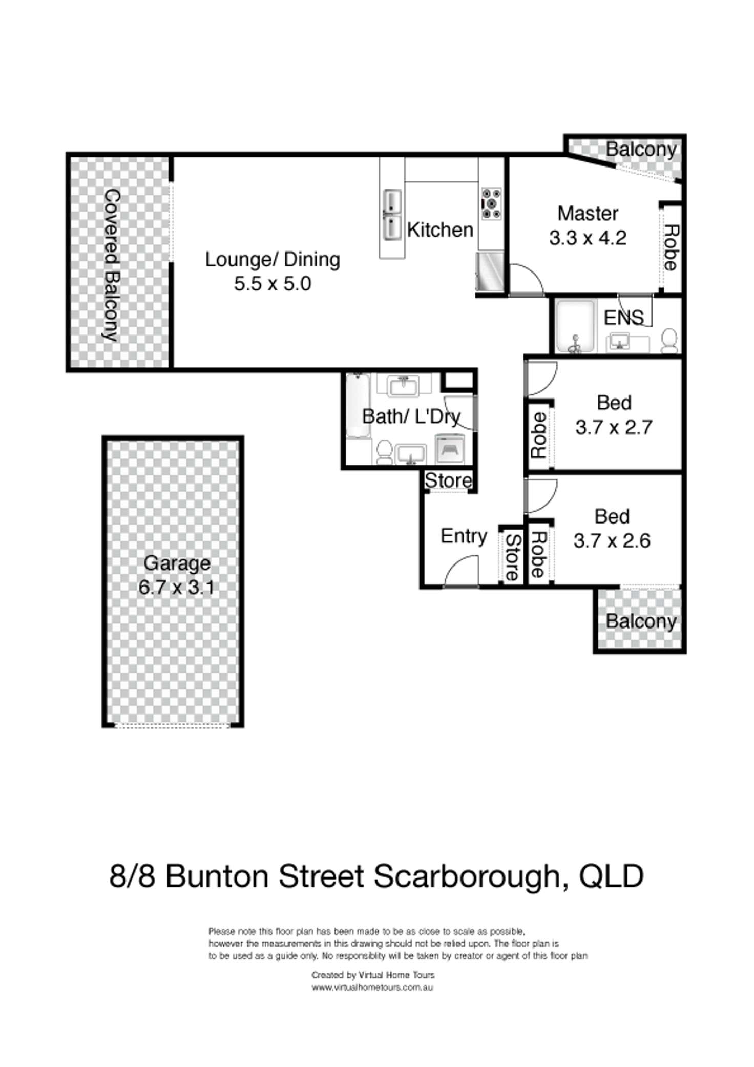 Floorplan of Homely unit listing, 8/8 Bunton Street, Scarborough QLD 4020