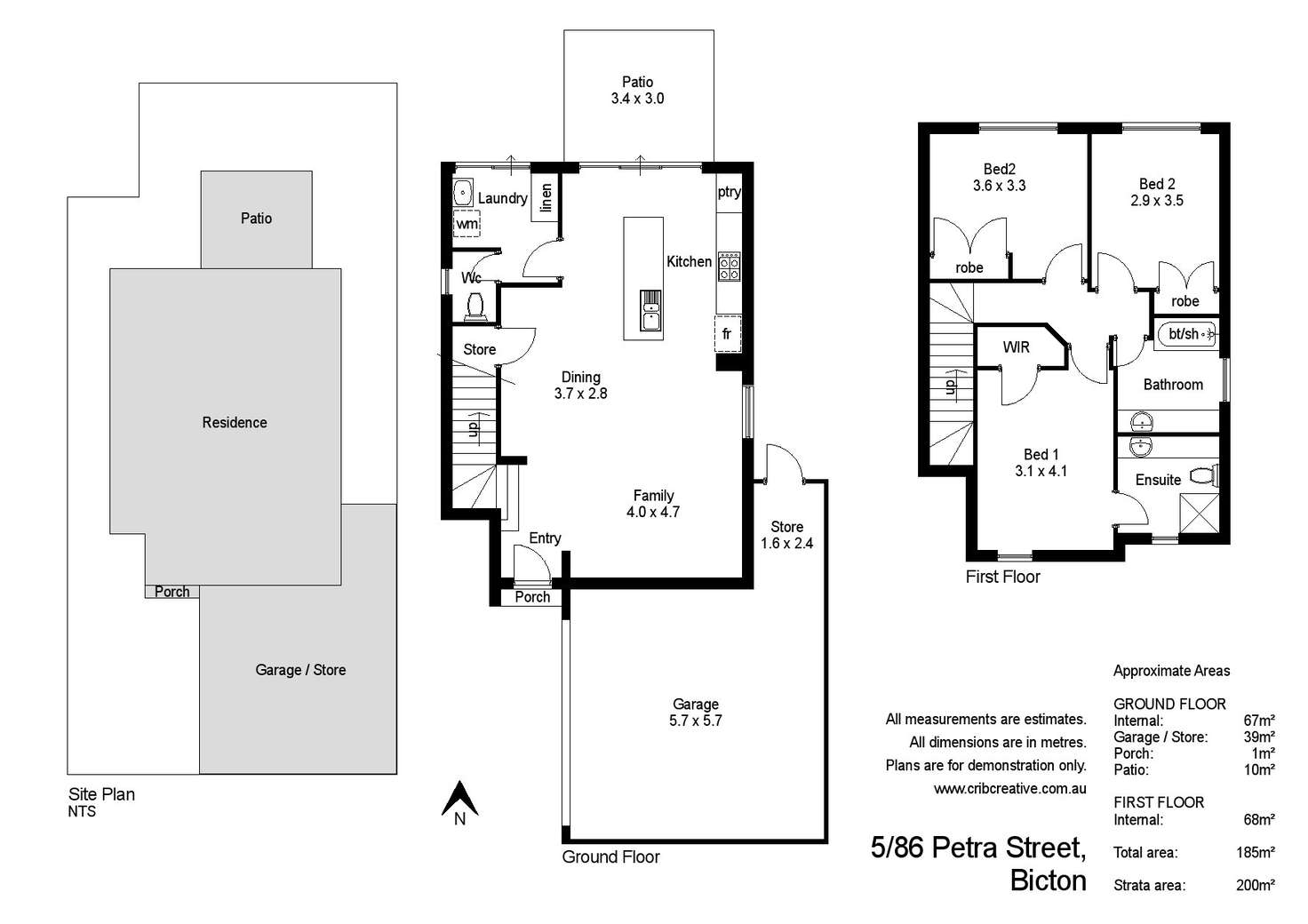 Floorplan of Homely townhouse listing, 5/86 Petra Street, Bicton WA 6157