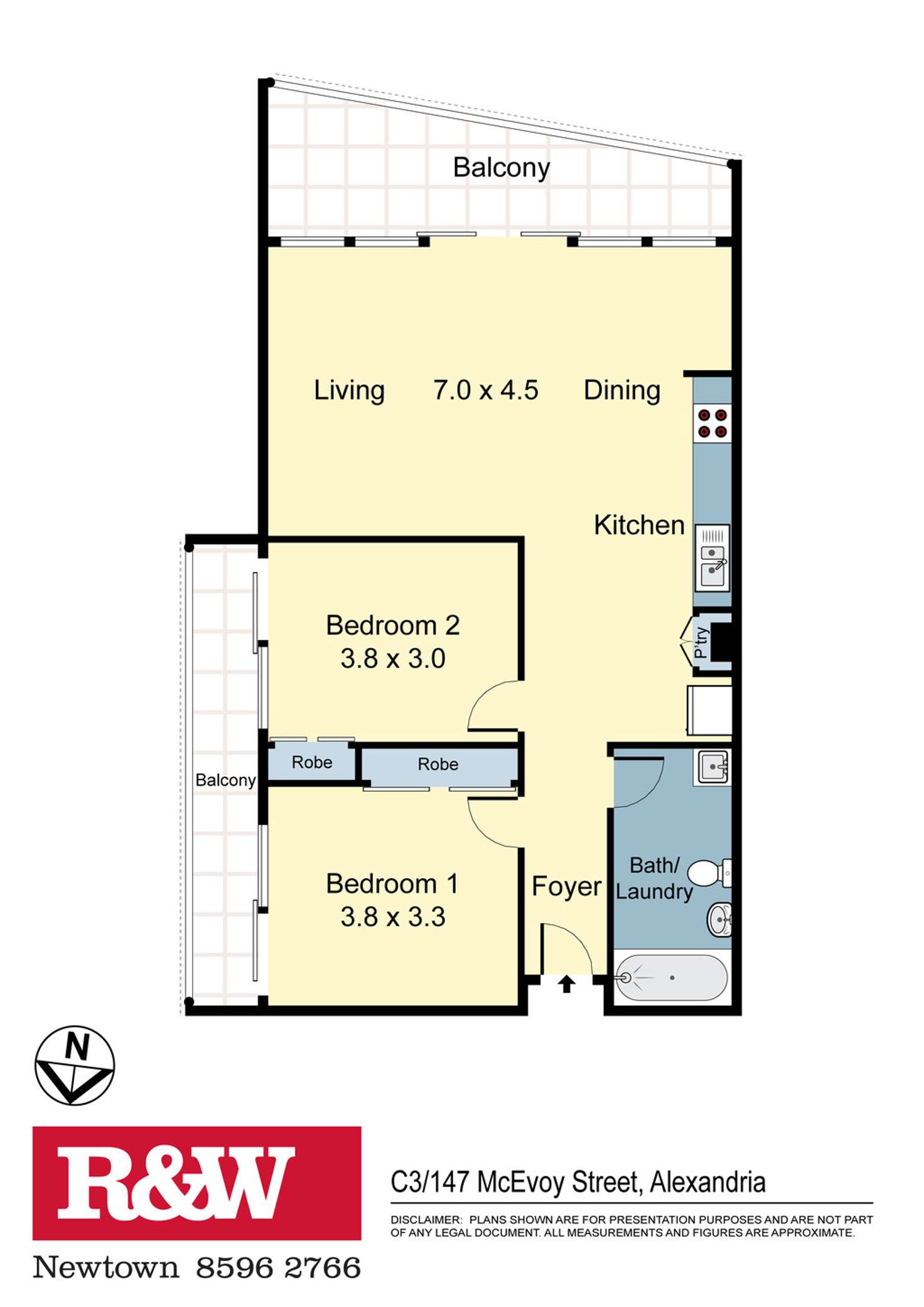 Floorplan of Homely apartment listing, C3/147 McEvoy Street, Alexandria NSW 2015