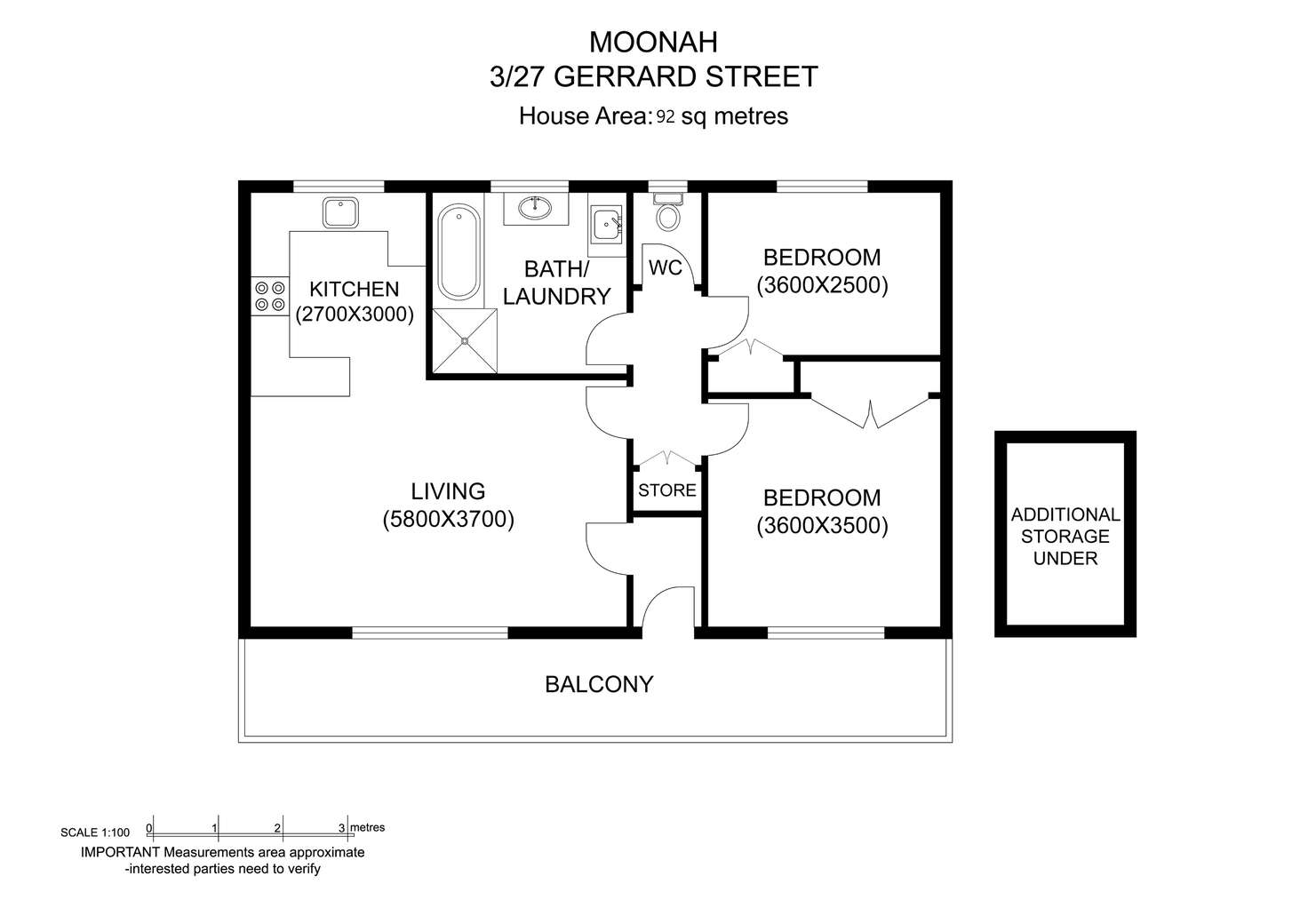 Floorplan of Homely unit listing, 3/27 Gerrard Street, Moonah TAS 7009