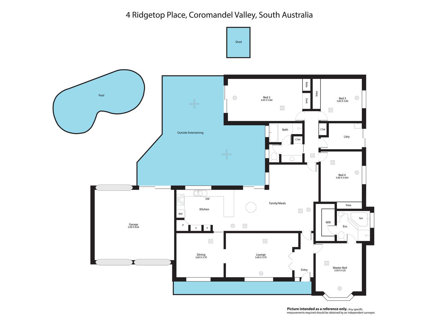 Floorplan of Homely house listing, 4 Ridgetop Place, Coromandel Valley SA 5051