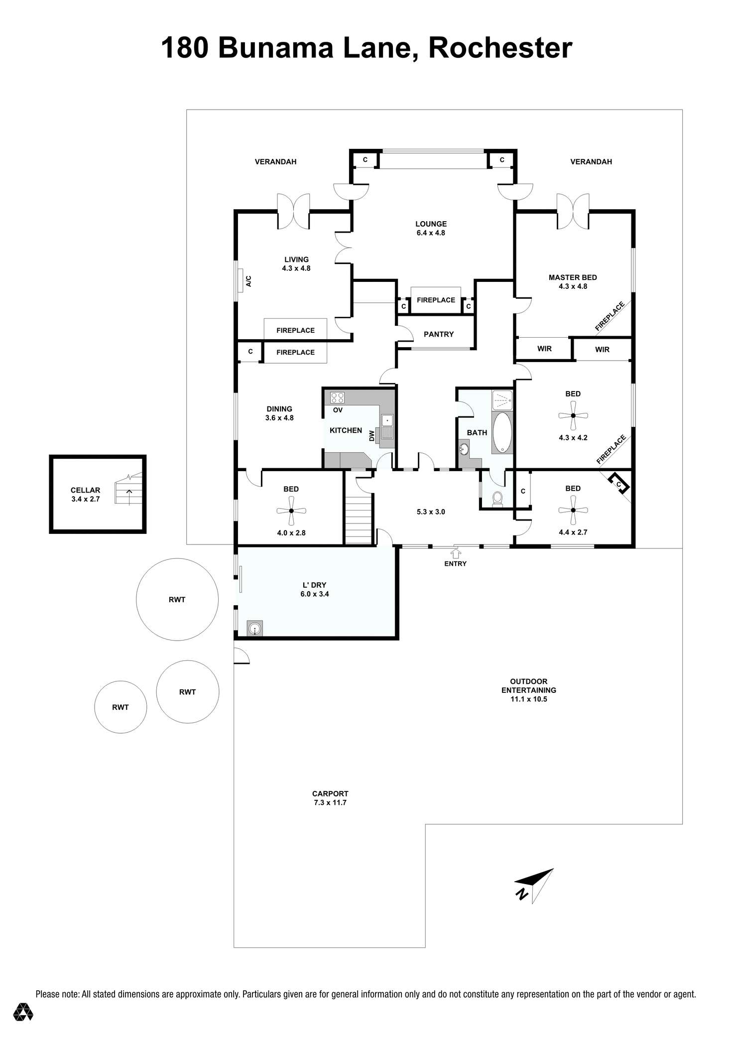 Floorplan of Homely house listing, 180 Bunama Lane via ROCHESTER, Rochester SA 5464
