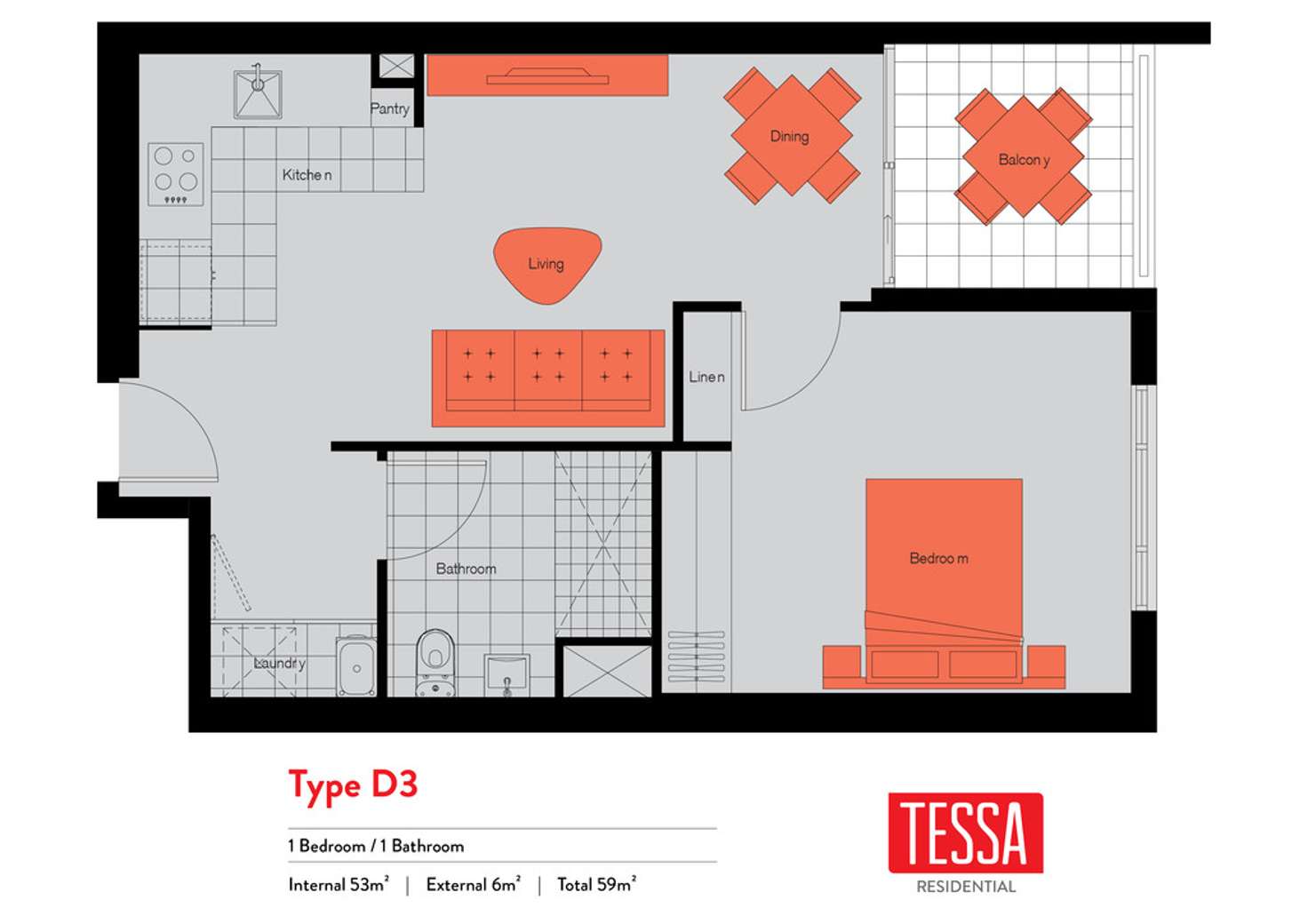 Floorplan of Homely unit listing, 1304/191 Constance Street, Bowen Hills QLD 4006