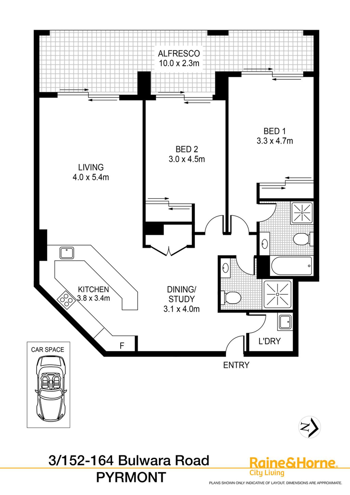 Floorplan of Homely apartment listing, 3/152-164 Bulwara Road, Pyrmont NSW 2009