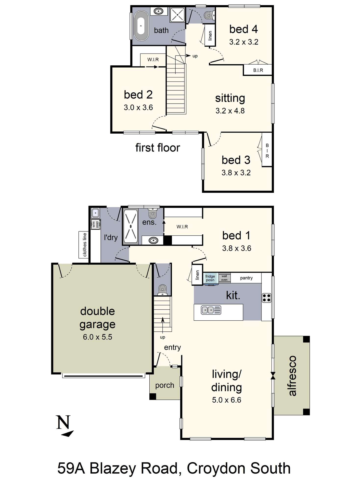 Floorplan of Homely house listing, 59A Blazey Road, Croydon South VIC 3136